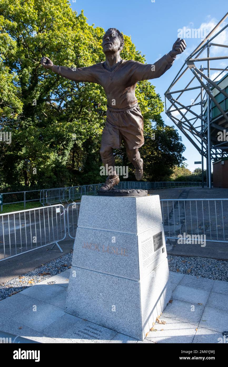 Statue of John Francis Leslie by the artist Andy Edwards, who should have been England’s first black football player. Stock Photo