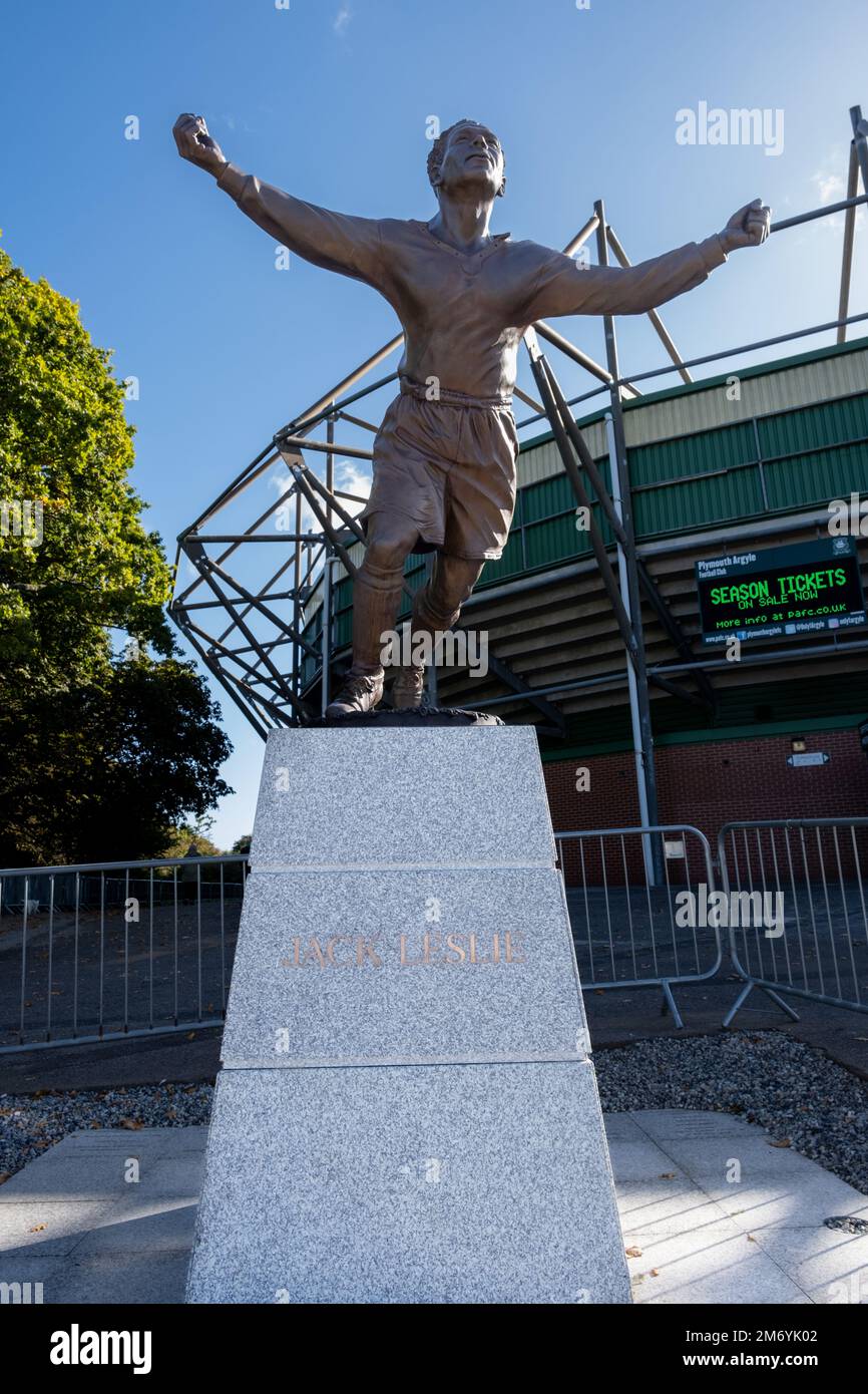 Statue of John Francis Leslie by the artist Andy Edwards, who should have been England’s first black football player. Stock Photo