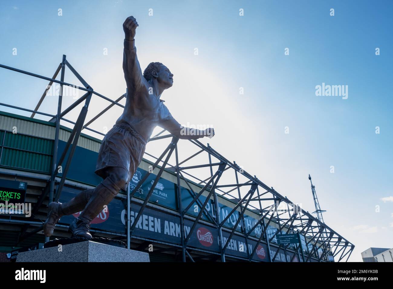 Statue of John Francis Leslie by the artist Andy Edwards, who should have been England’s first black football player. Stock Photo