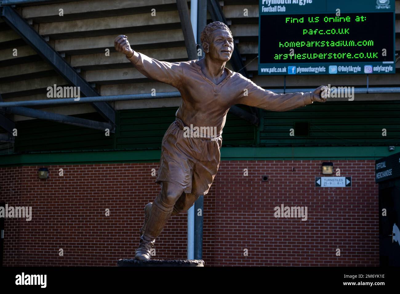 Statue of John Francis Leslie by the artist Andy Edwards, who should have been England’s first black football player. Stock Photo