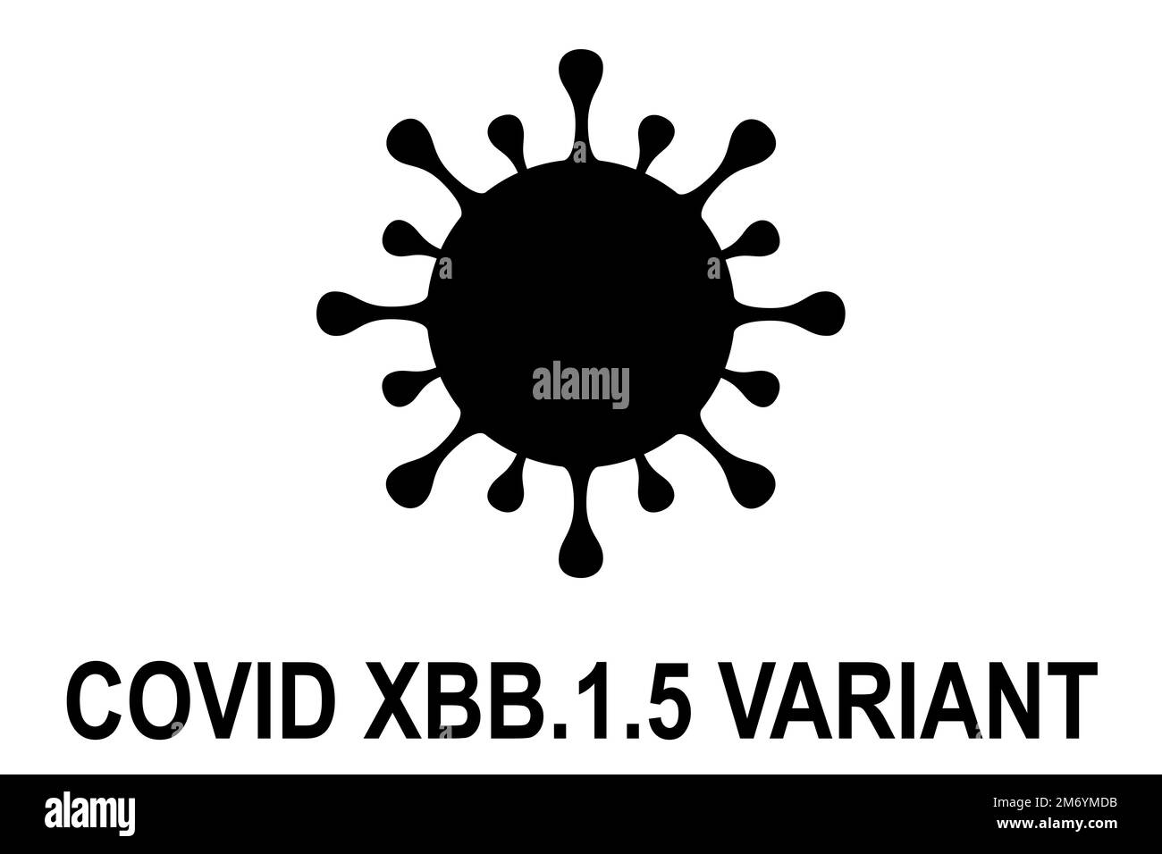 XBB.1.5. Variant Kraken. New variant of the SARS-CoV-2 coronavirus. Subvariant of Omicron. Design horizontal. Virus design and black text. Coronavirus Stock Photo