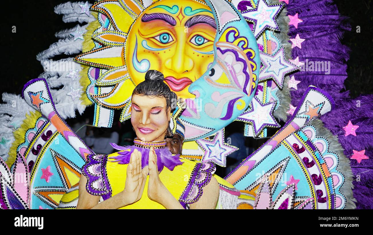 A Man In A Traditional Costume During A Junkanoo Parade In The Bahamas ...