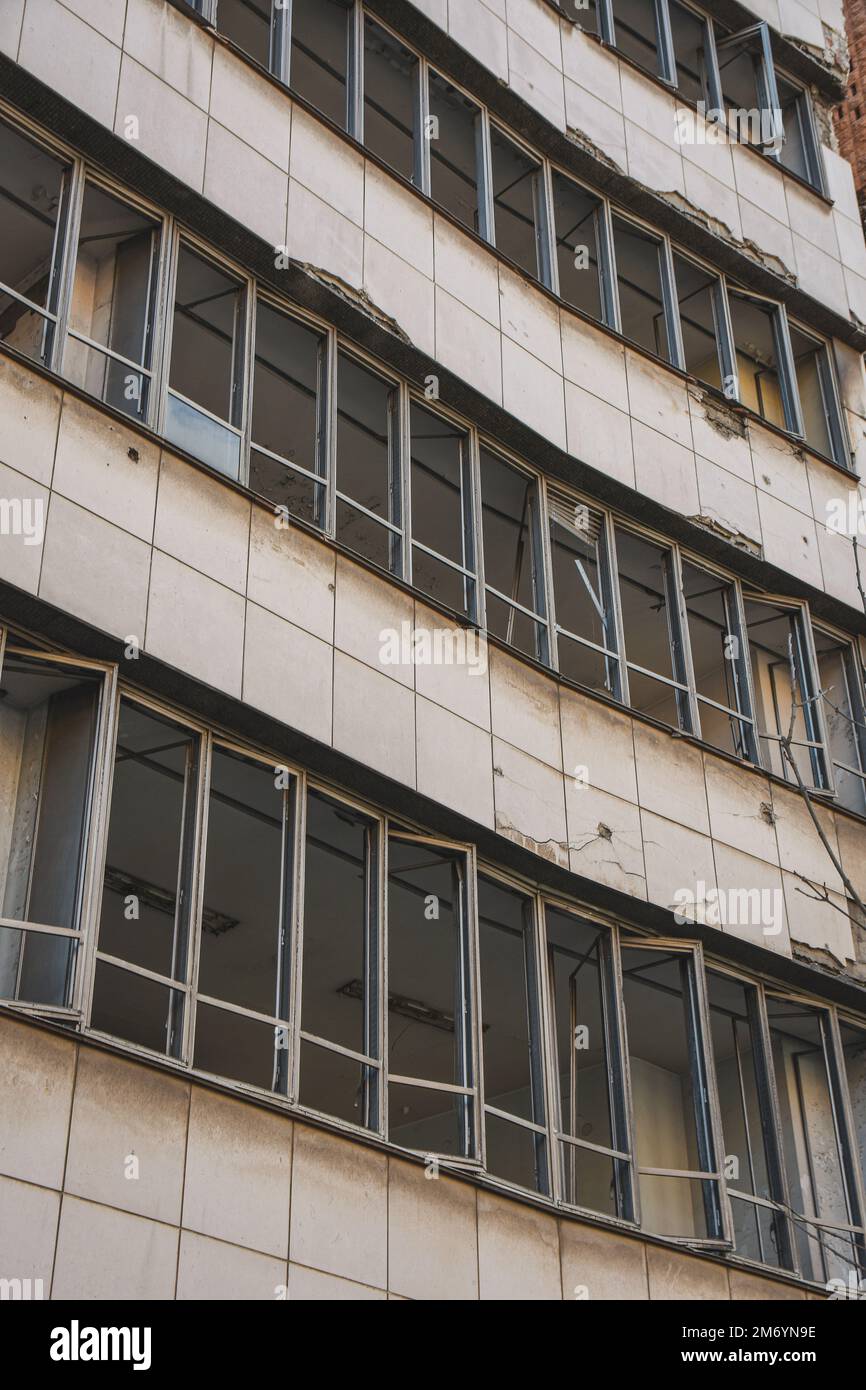 Yugoslav Ministry of Defence building bombed and heavily damaged during