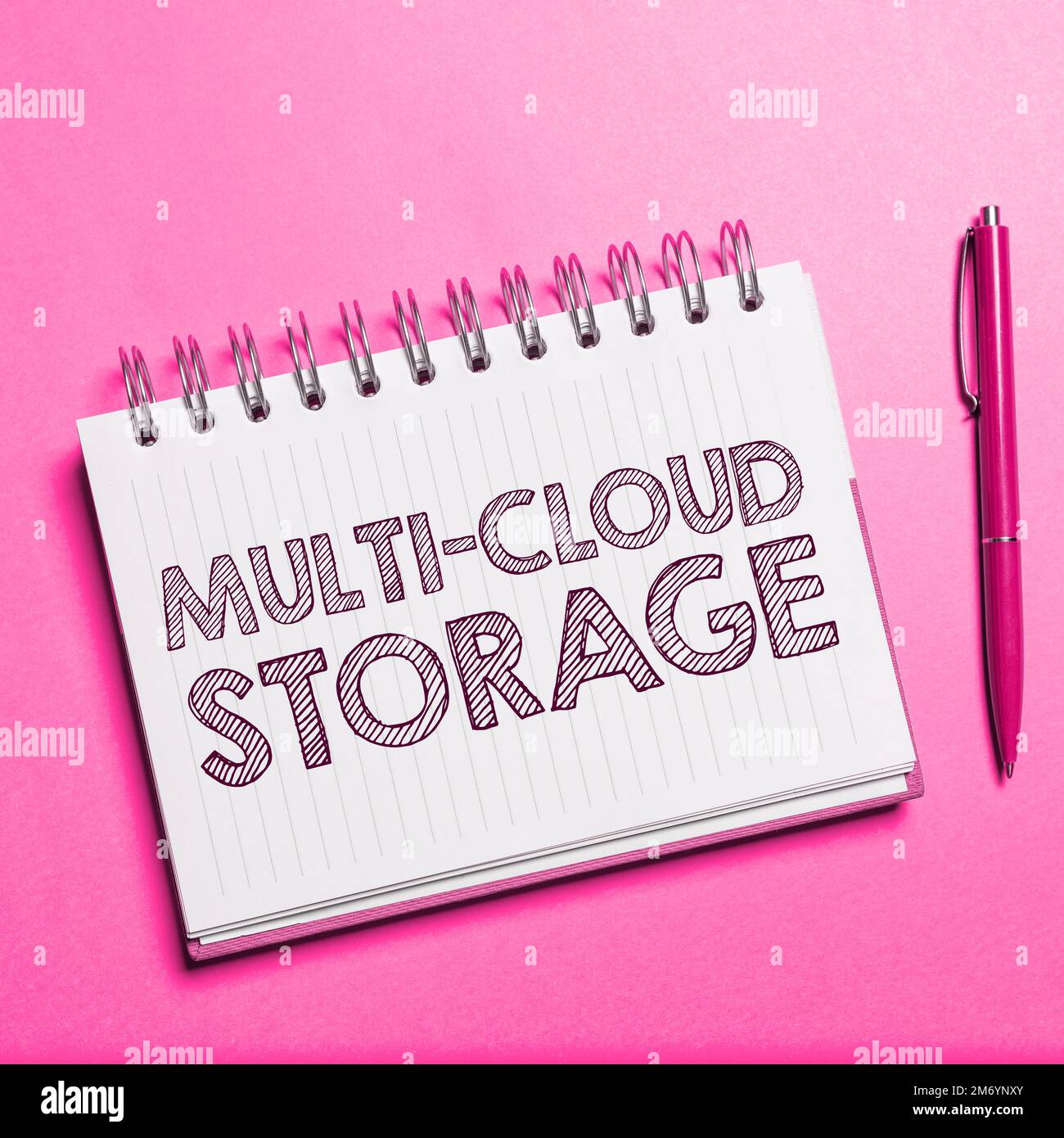 Sign displaying Multi Cloud Storage. Word for use of multiple cloud computing and storage services Stock Photo