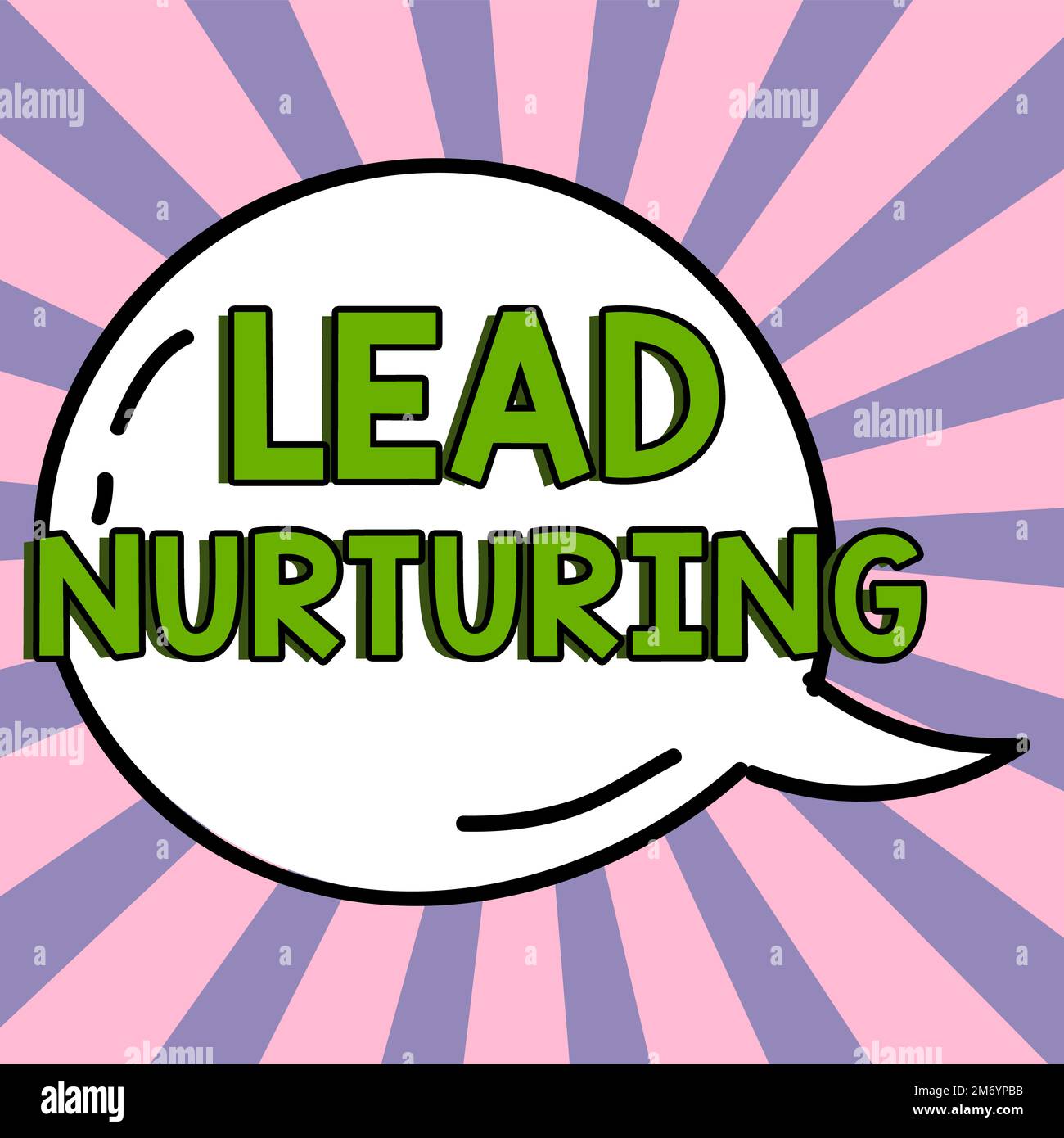 Text caption presenting Lead Nurturing. Concept meaning method of