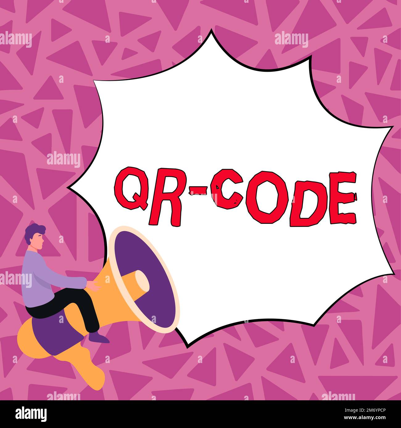 Handwriting text Qr Code. Business idea the trademark for a type of