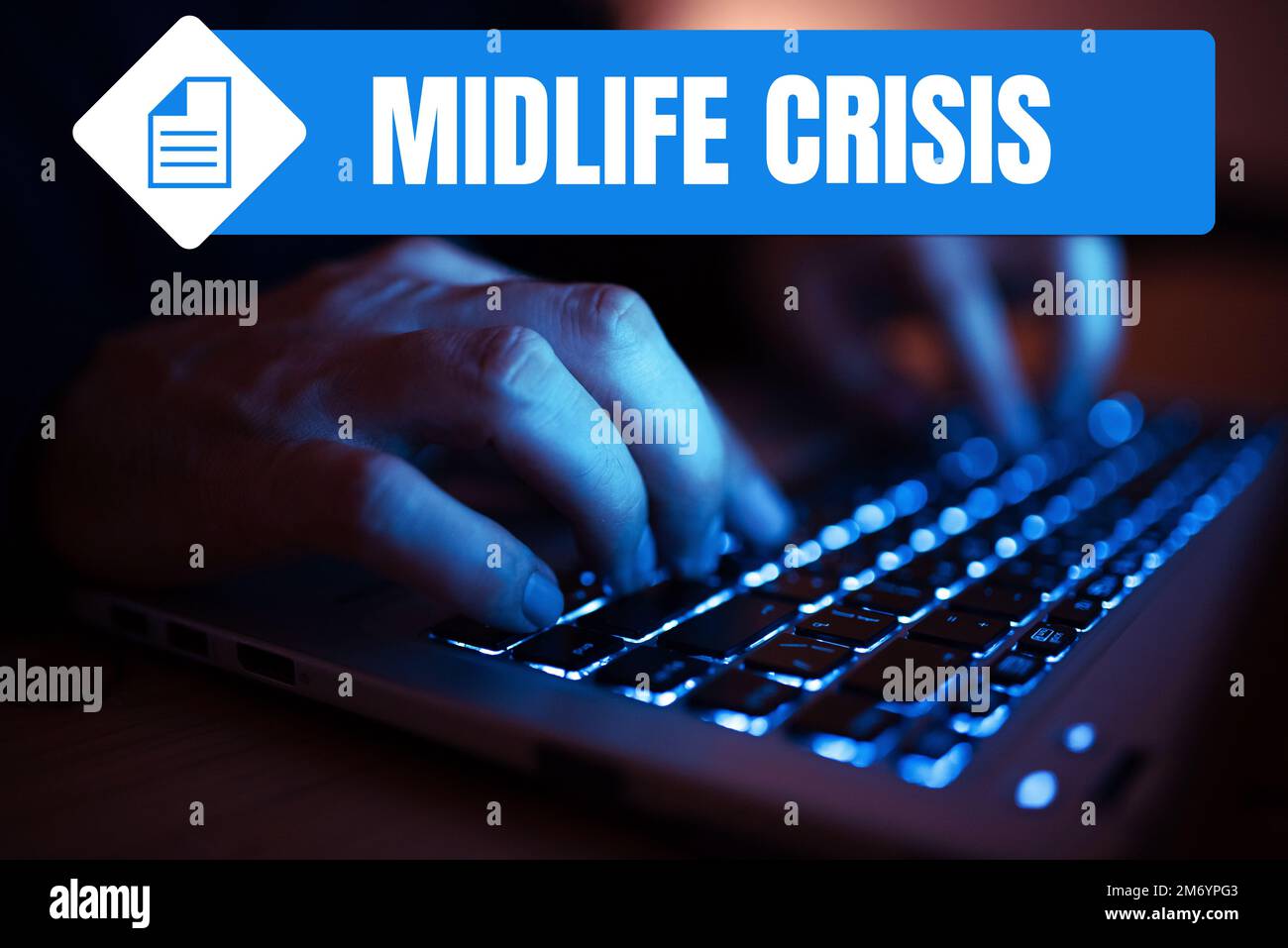 Writing displaying text Midlife Crisis. Business concept Software development technique Decomposing an application Stock Photo