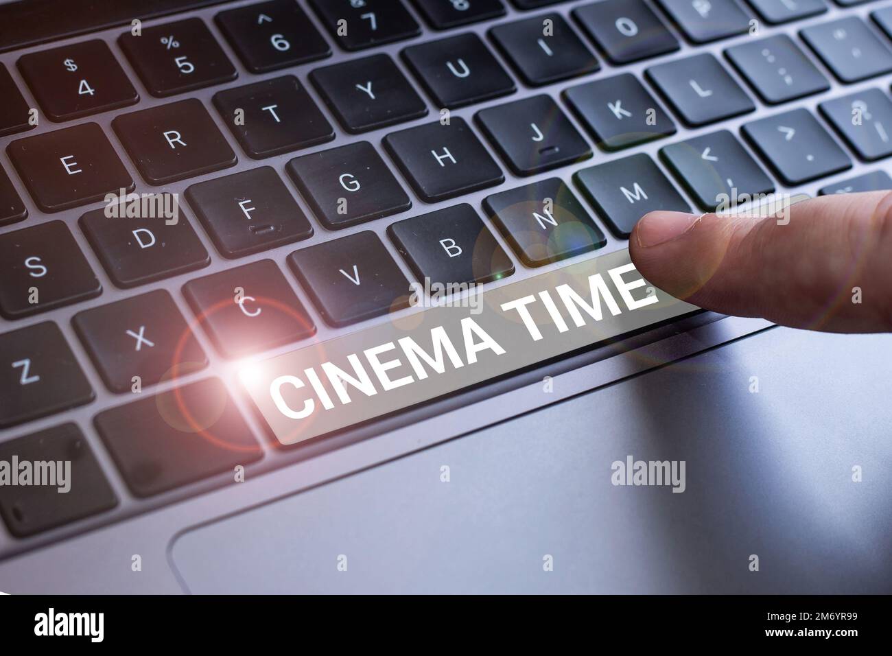 Writing displaying text Cinema Time. Word Written on which ...