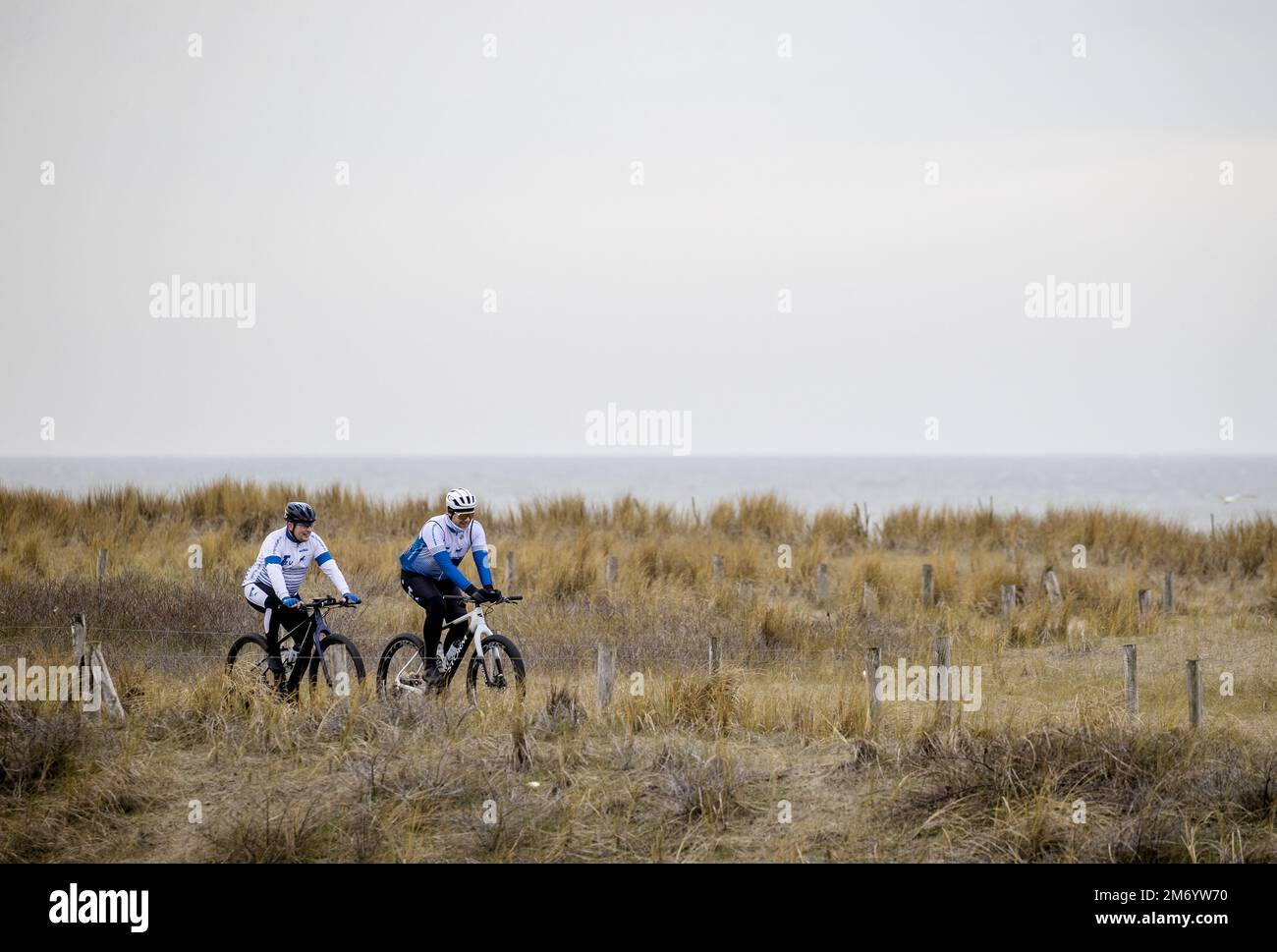 PETTEN - Cyclists in the dunes near Petten. ANP SEM VAN DER WAL netherlands  out - belgium out Stock Photo - Alamy