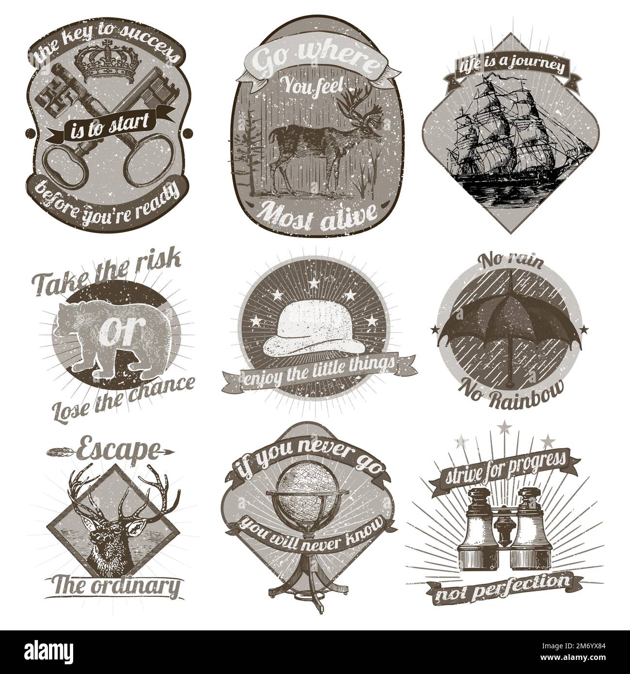 Set of vintage badges vector Stock Vector