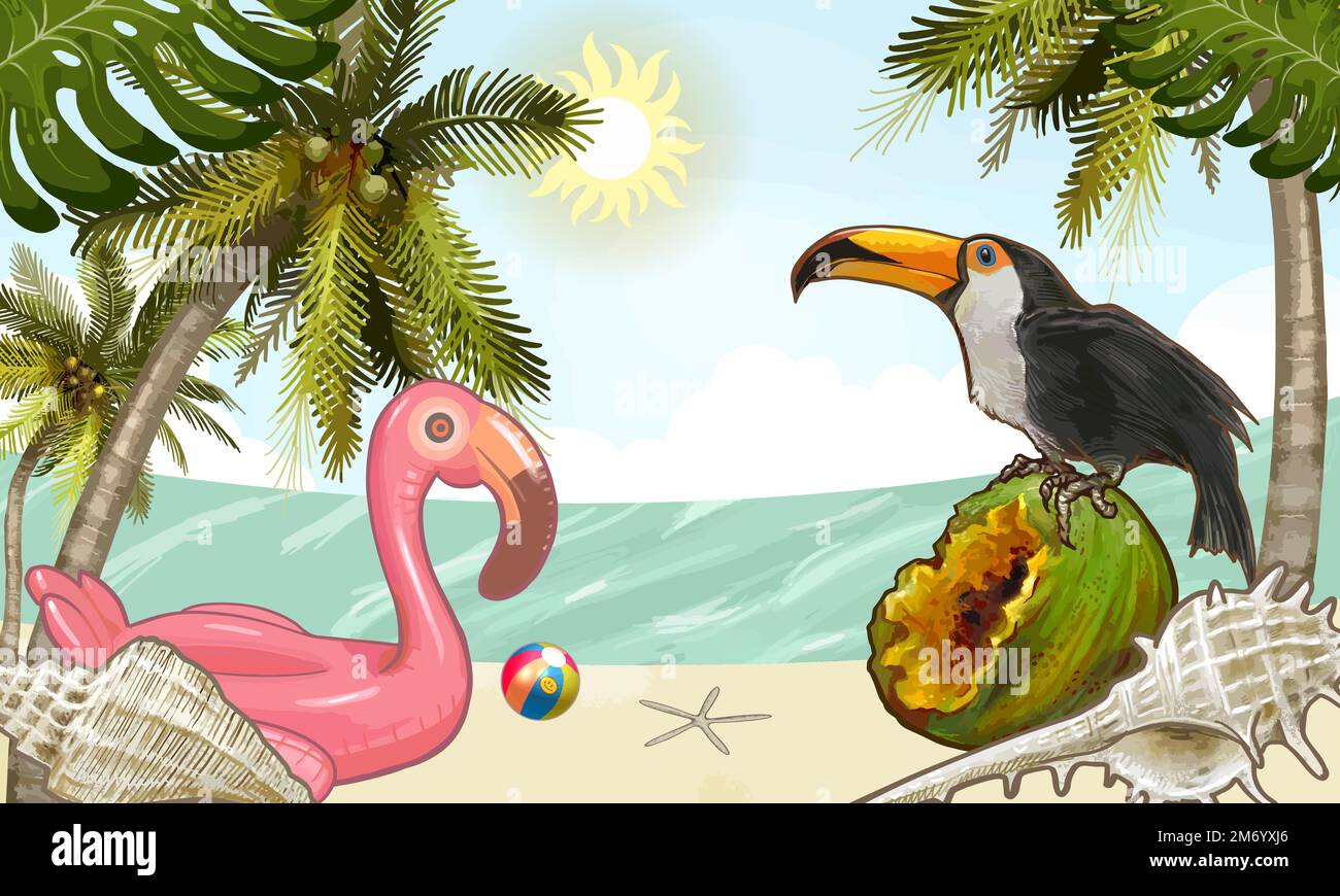 Tropical plants vectors hi-res stock photography and images - Alamy