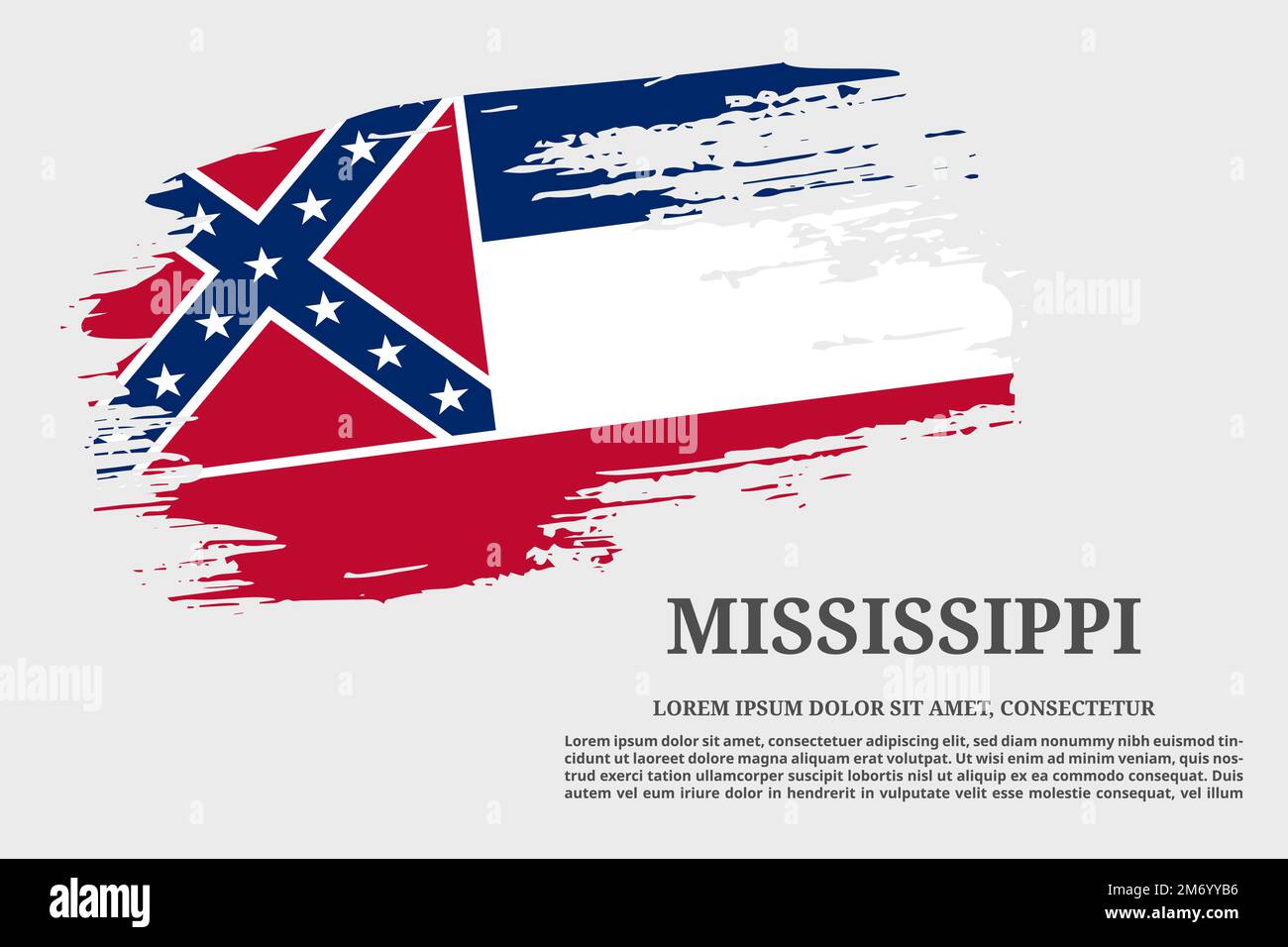 Mississippi US flag grunge brush and text poster, vector Stock Vector ...