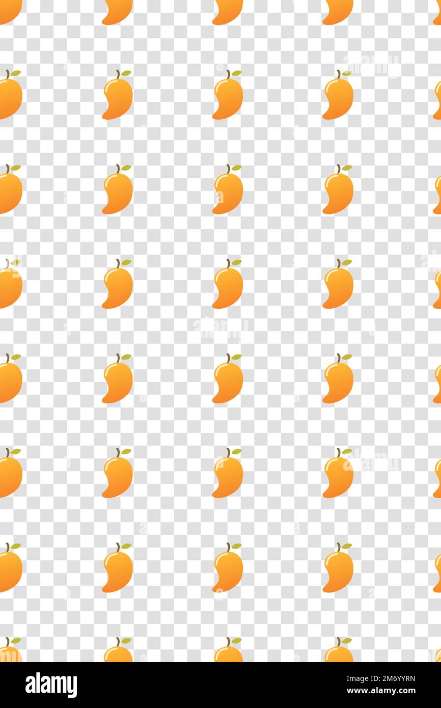 Mango pattern. Fresh fruit background. Seamless background. Vector illustration Stock Vector