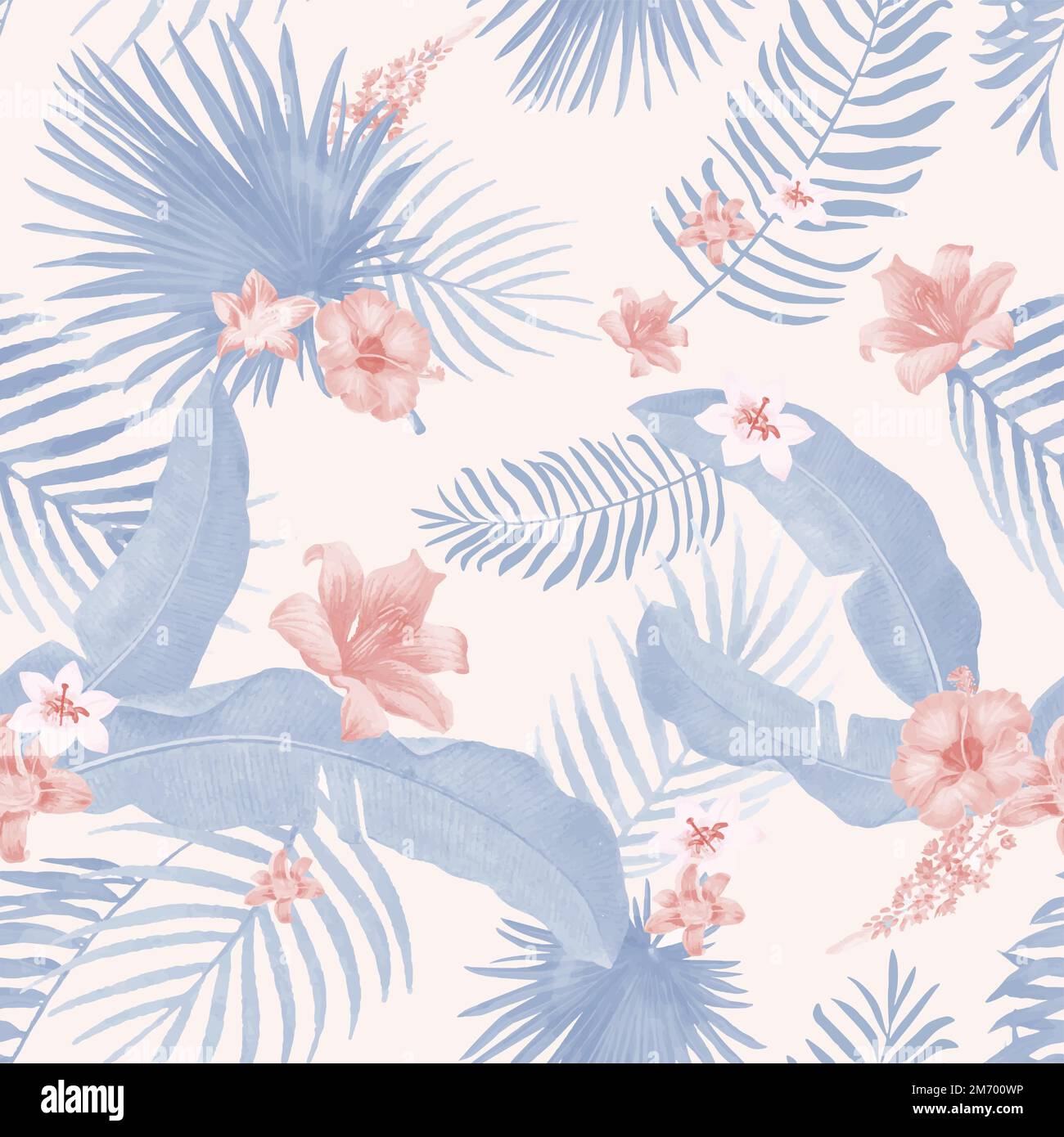Tropical background with palm leaves illustration Stock Vector Image ...