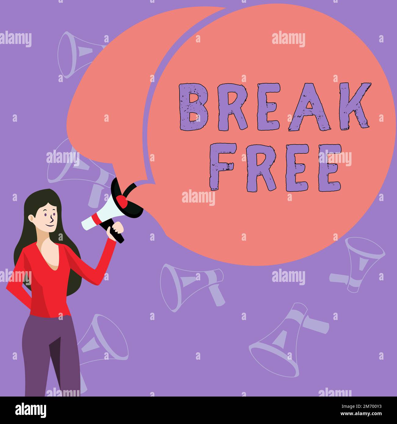 Handwriting text Break Free. Conceptual photo another way of saying ...