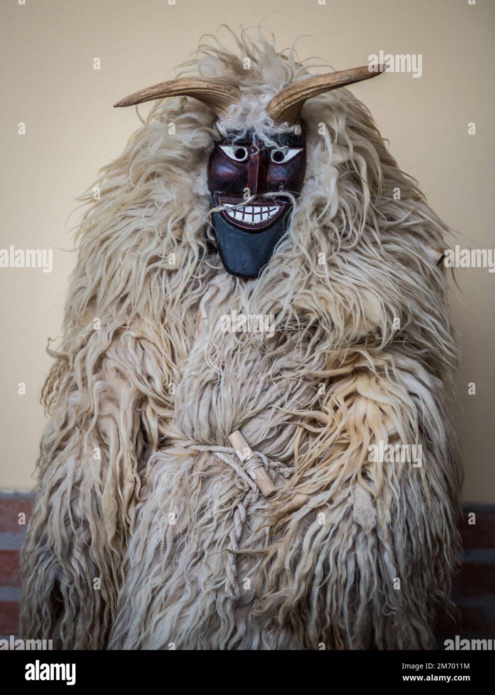 Buso portrait during the annual Buso festivities / Poklade from Mohacs, Hungary Stock Photo