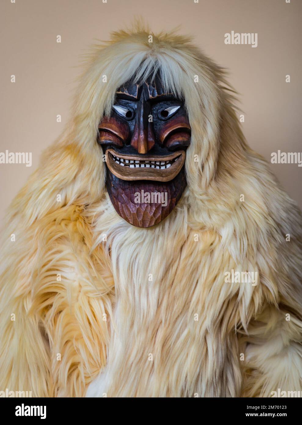 Buso portrait during the annual Buso festivities / Poklade from Mohacs, Hungary Stock Photo