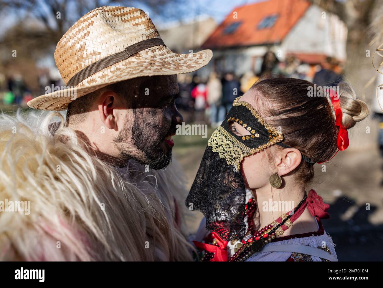 Buso festivities / Poklade from Mohacs, Hungary Stock Photo