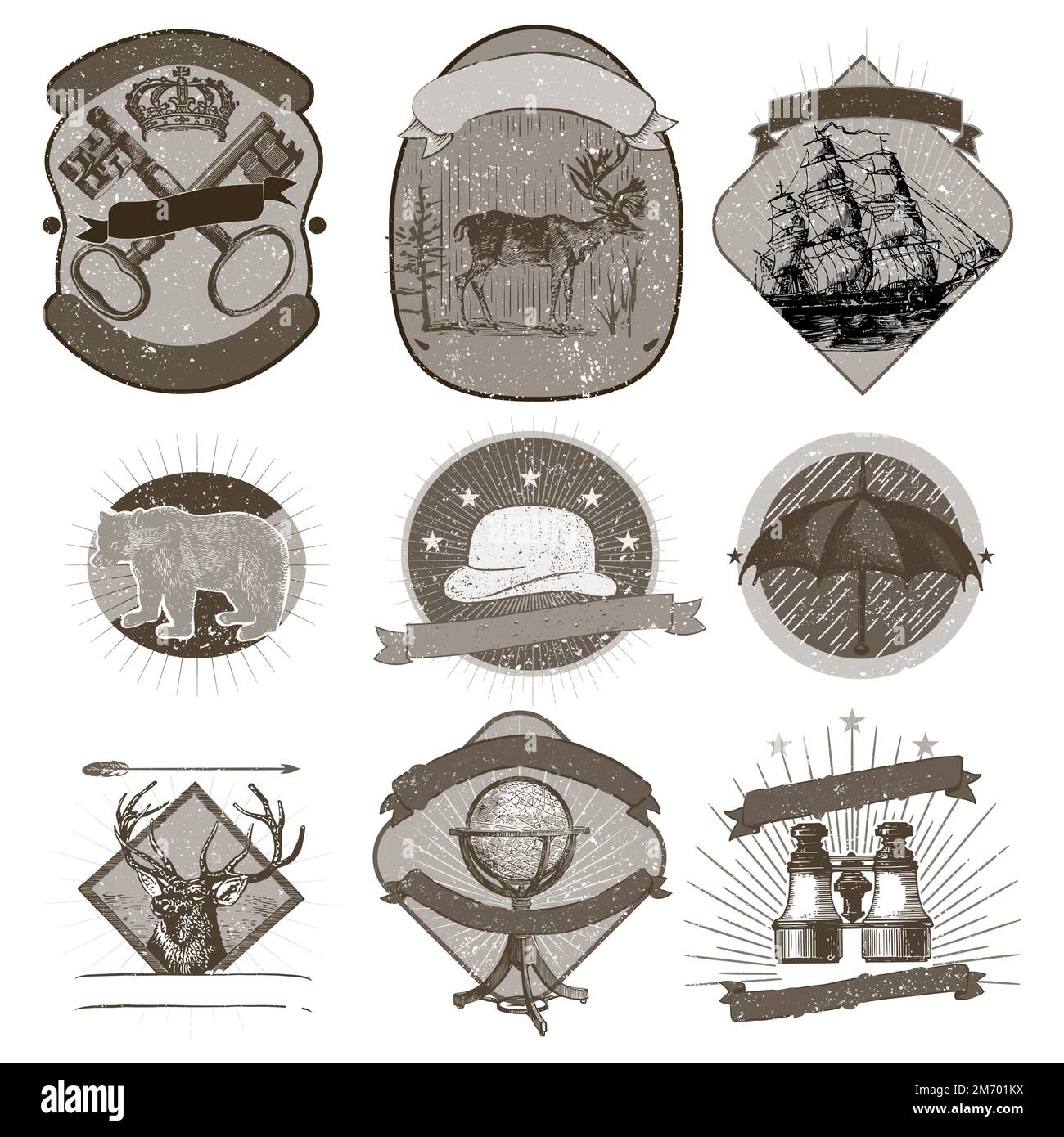 Set of vintage badges vector Stock Vector Image & Art - Alamy