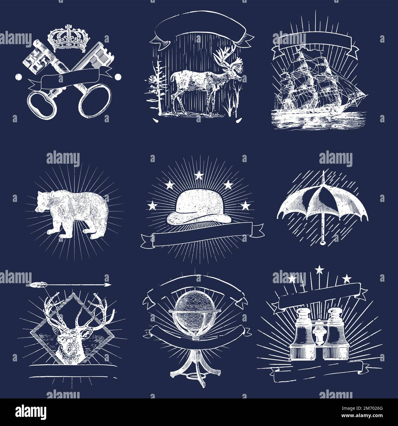 Set of vintage badges vector Stock Vector