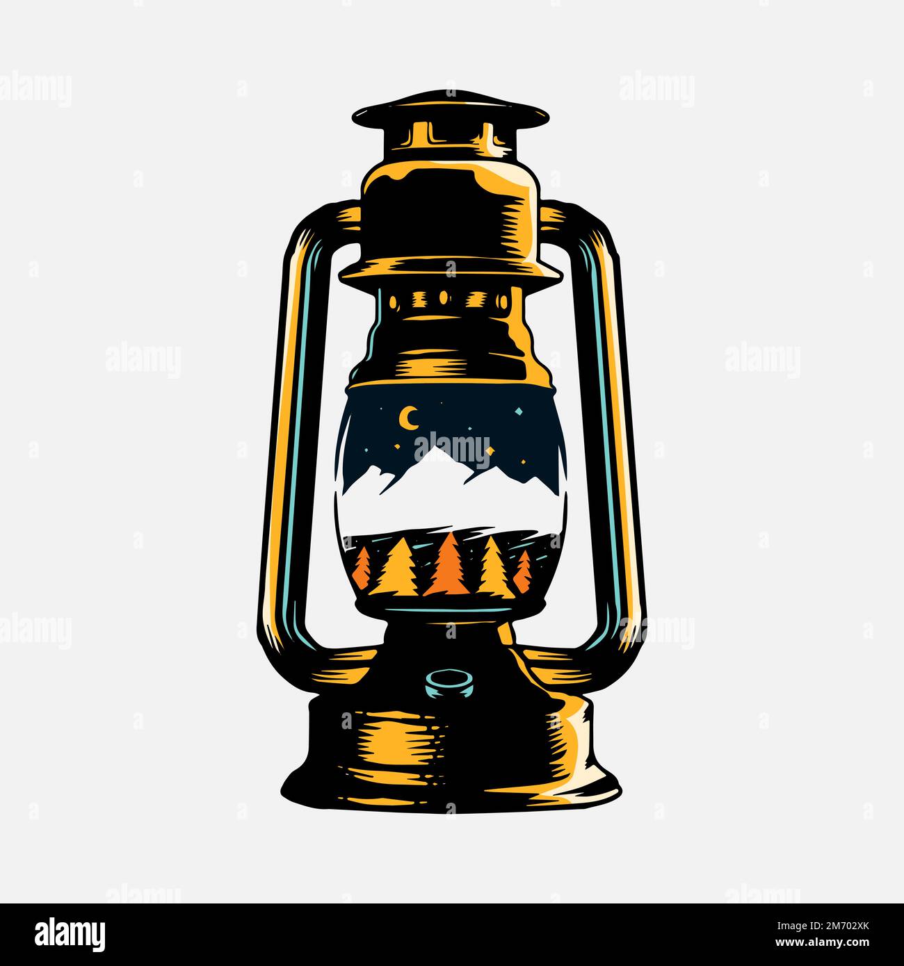 Camping lantern with a skyscape drawing vector Stock Vector Image & Art Alamy