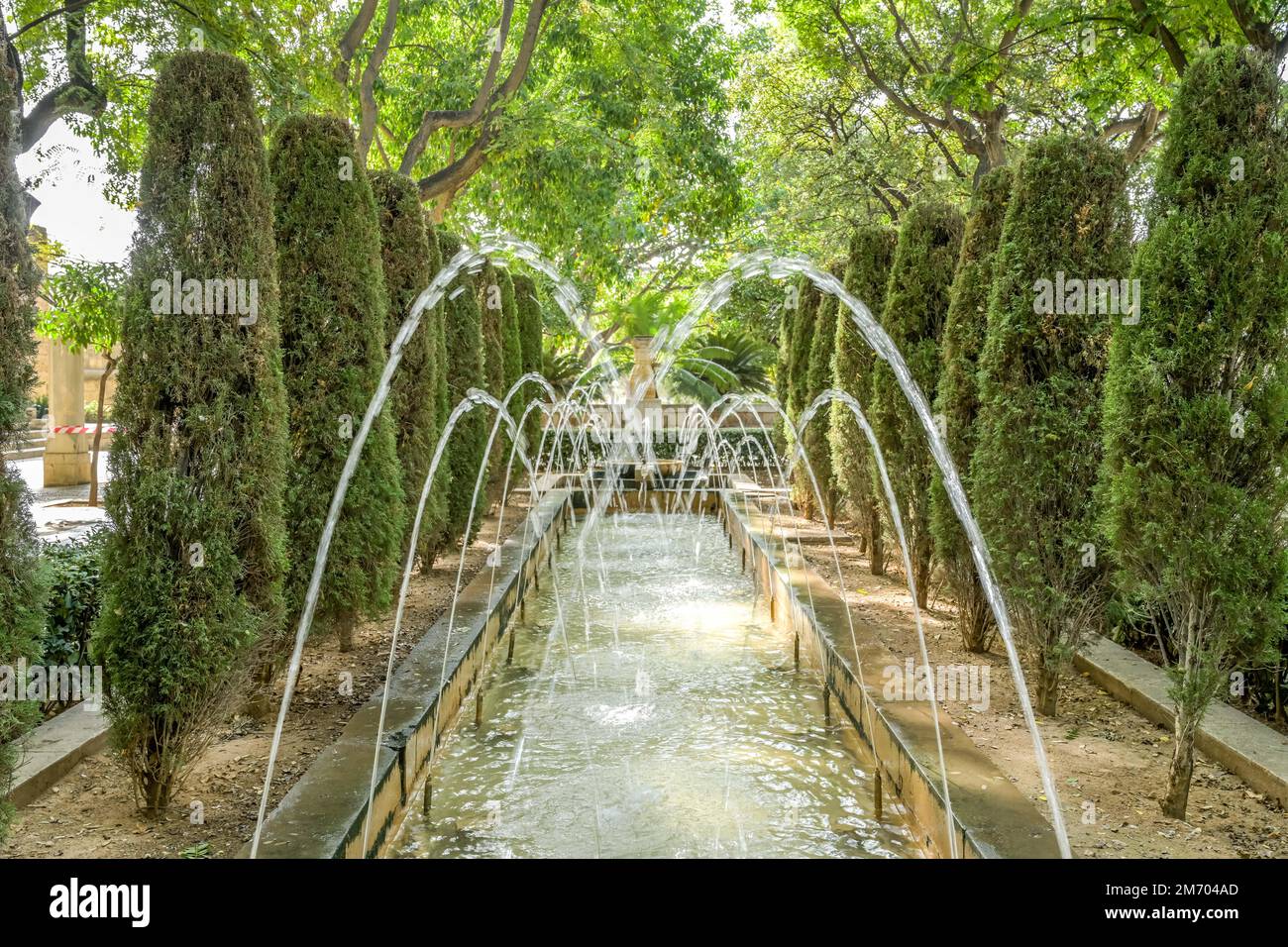 Springbrunnen, Park Jardí de Trames, S'Hort del Rei, Altstadt, Palma, Mallorca, Spanien Stock Photo