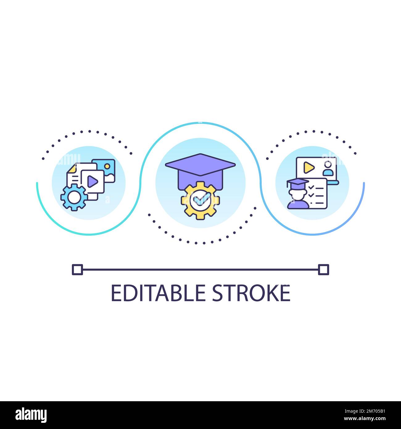 Create online course loop concept icon Stock Vector