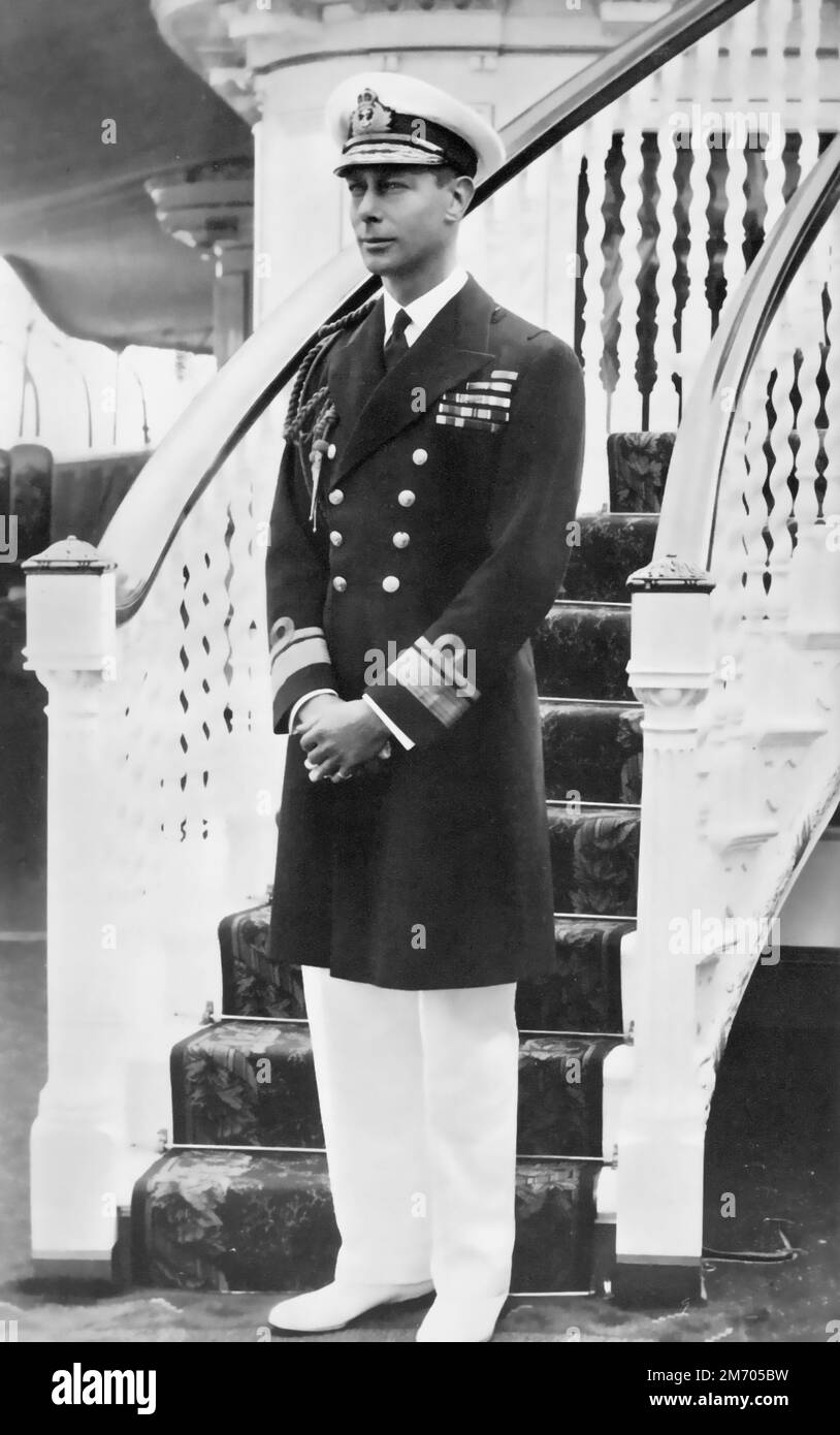 Prince Albert in naval uniform, c1932. The future King George VI (1895-1952) on board HMY Victoria & Albert. Stock Photo
