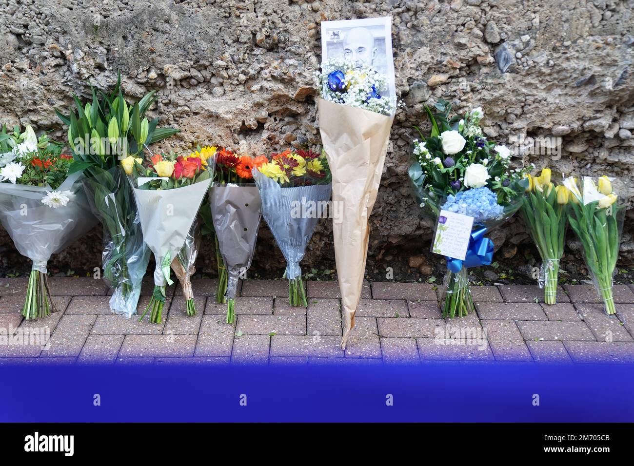 Flowers And Tributes By Pictures Of Gianluca Vialli On The Chelseas