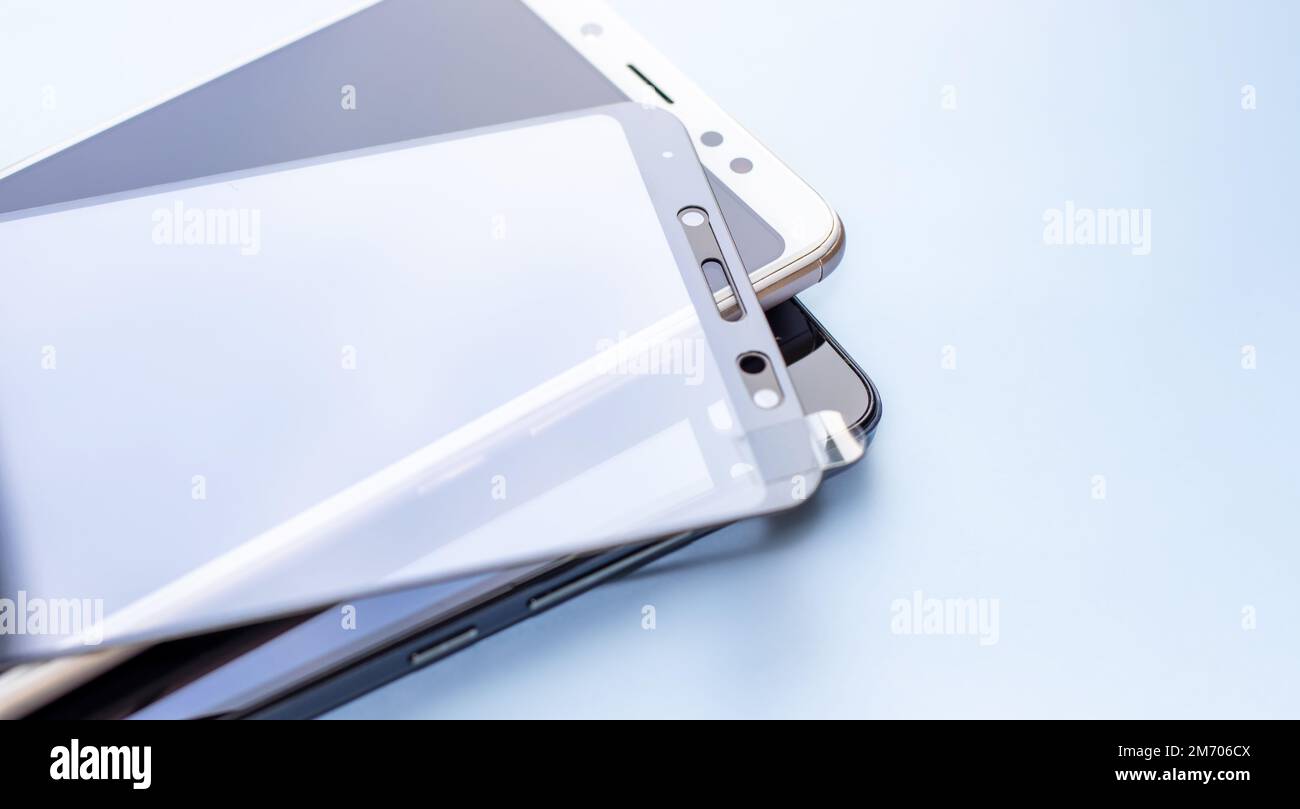 maintenance and repairing smartphones. many tempered glass screen