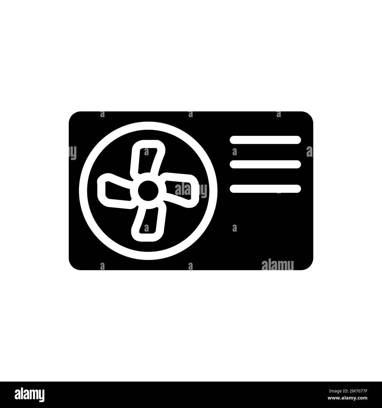 Air source heat pump black glyph icon Stock Vector