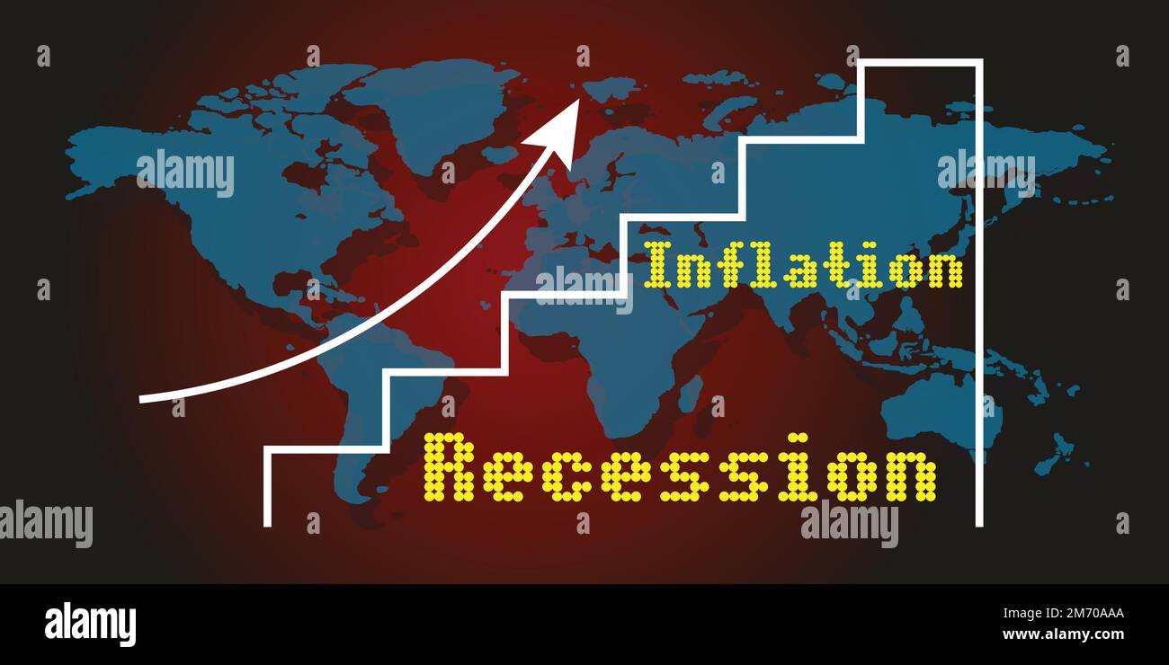 economic recession in 2023 Graphs and slumping stock markets show the