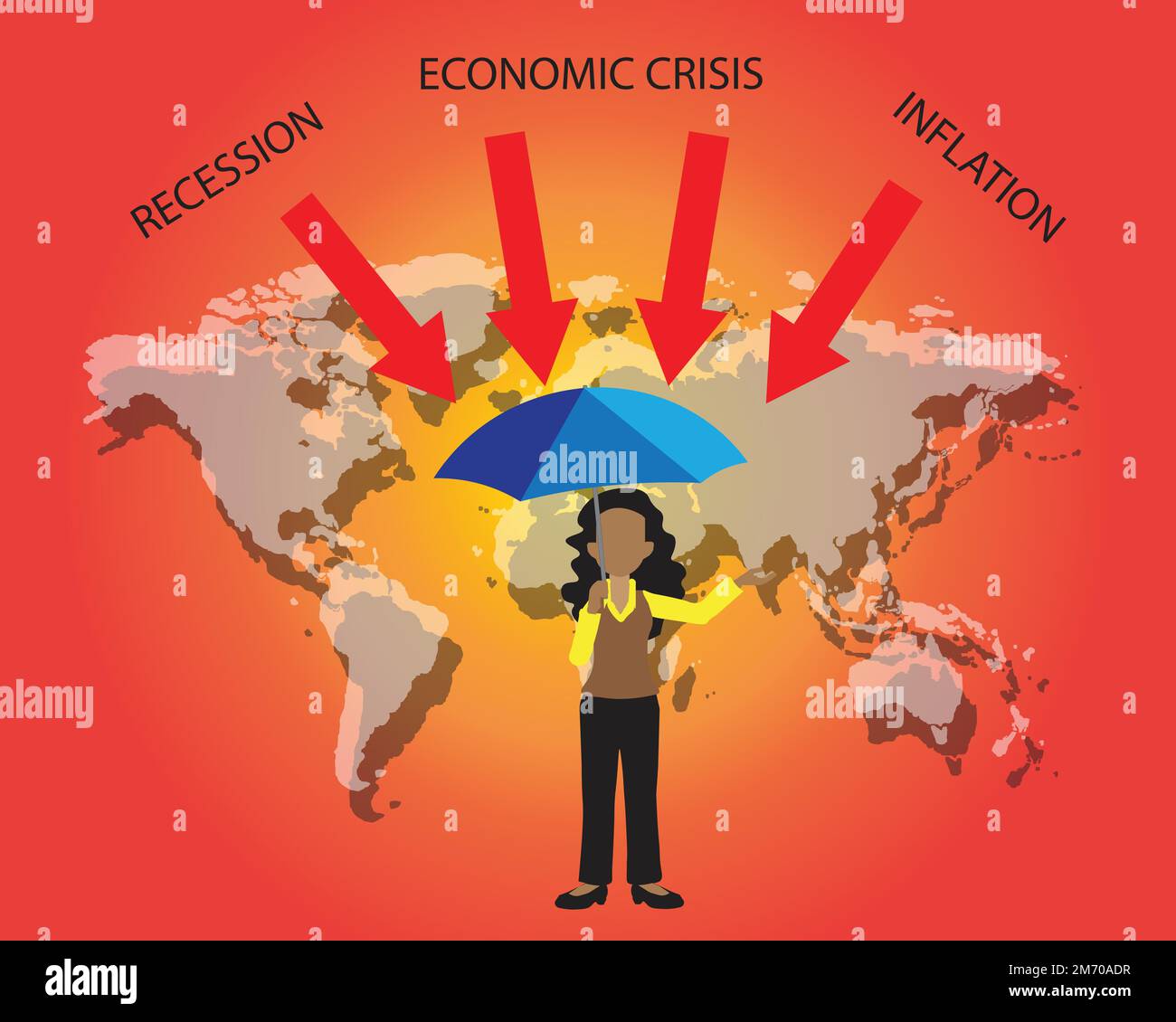 economic recession in 2023 Graphs and slumping stock markets show the