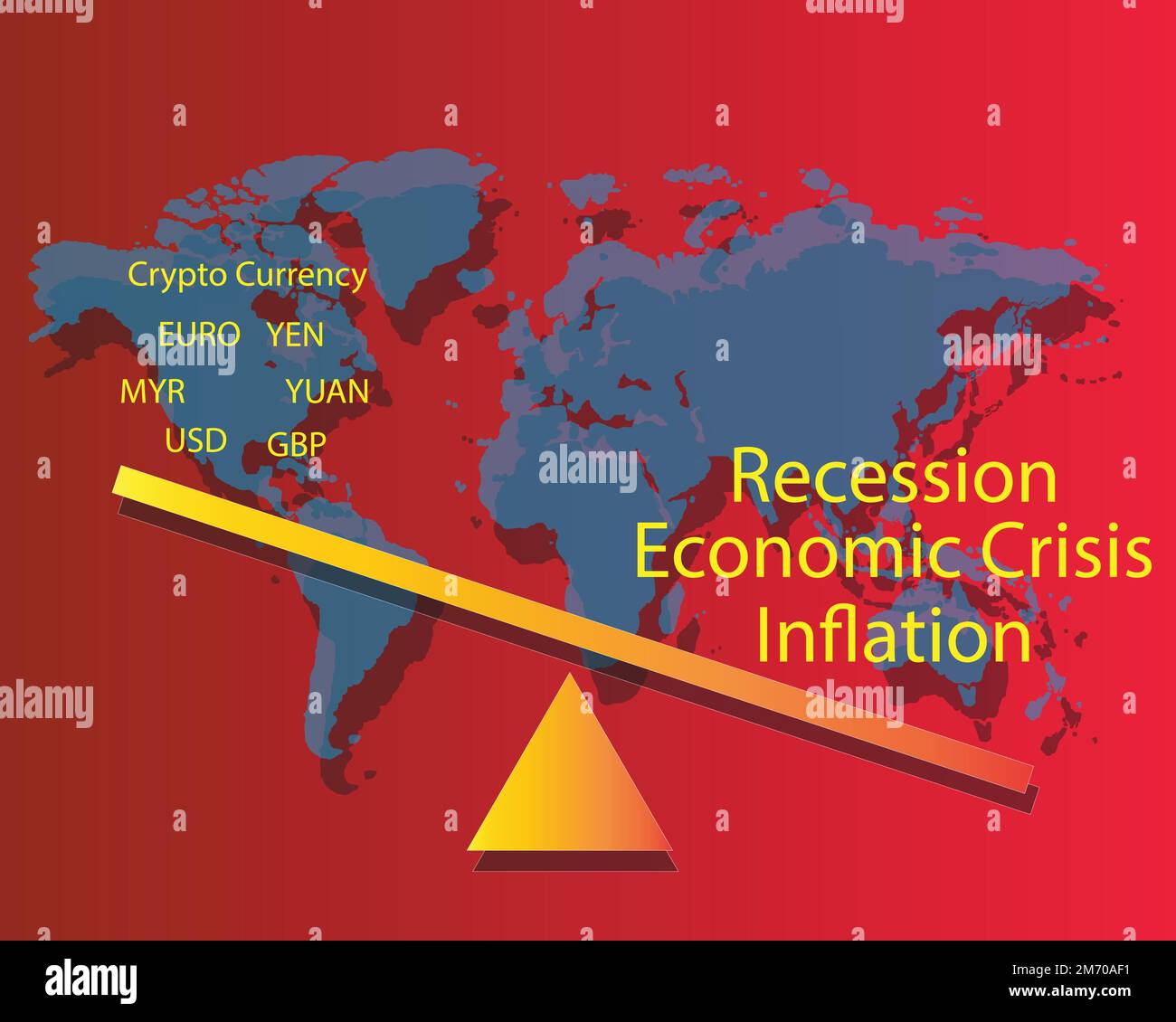 economic recession in 2023 Graphs and slumping stock markets show the global economic crisis in 2023. The effects of inflation, war, epidemics. EPS10 Stock Vector