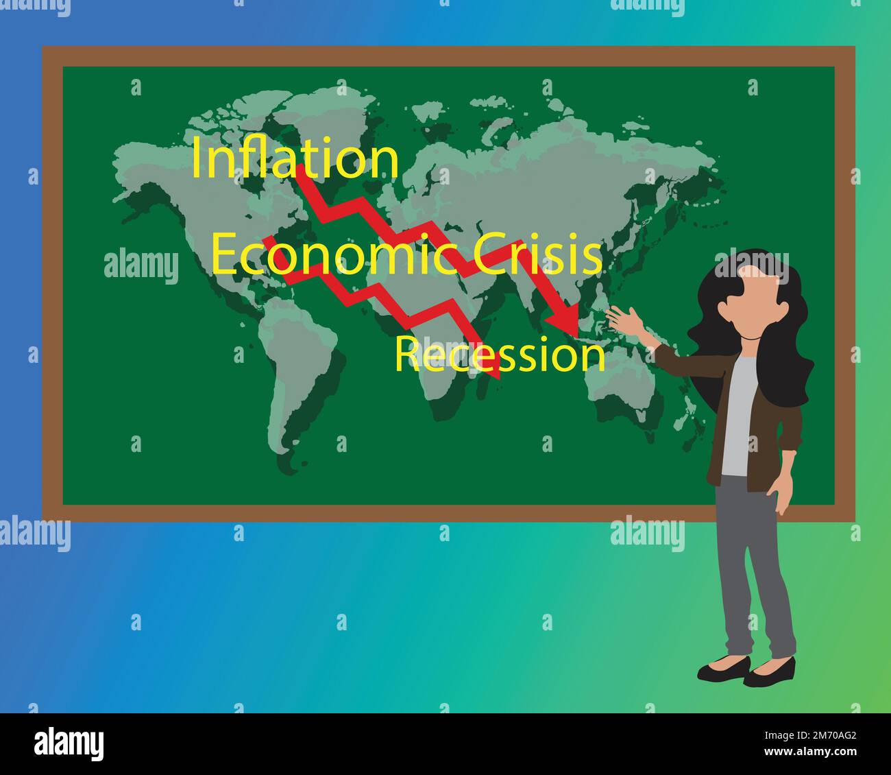 economic recession in 2023 Graphs and slumping stock markets show the
