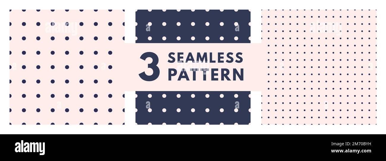 Set polka dots or bullet journal texture. Seamless monochrome pattern. Dotted background. Soft abstract geometric pattern. Stock Vector