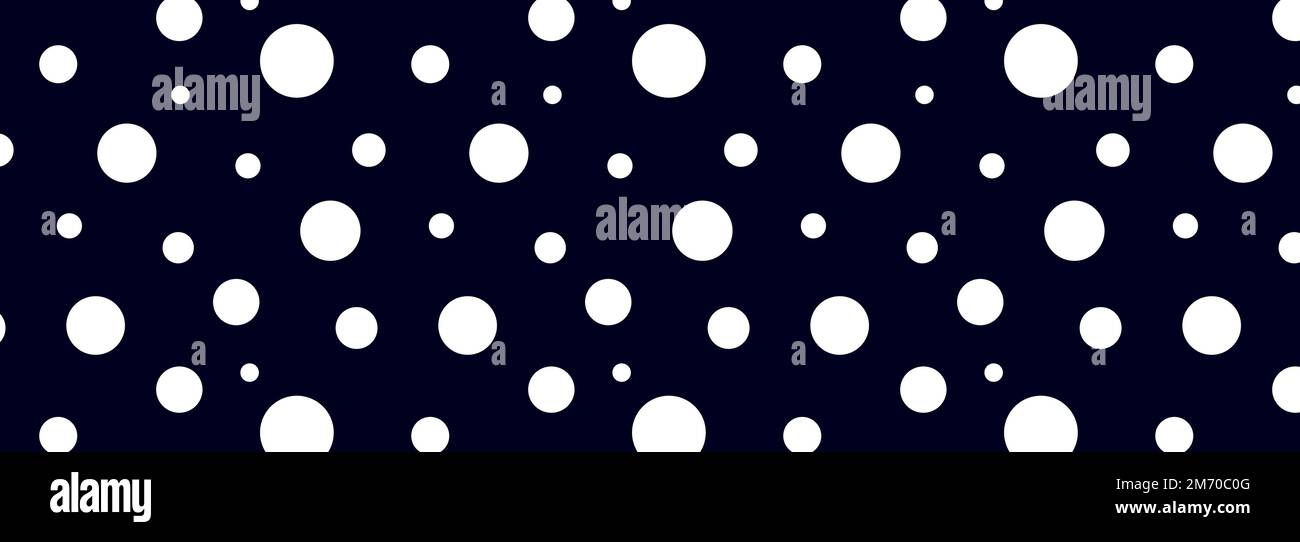 Black and white seamless polka dot pattern vector. Random spots hand ...