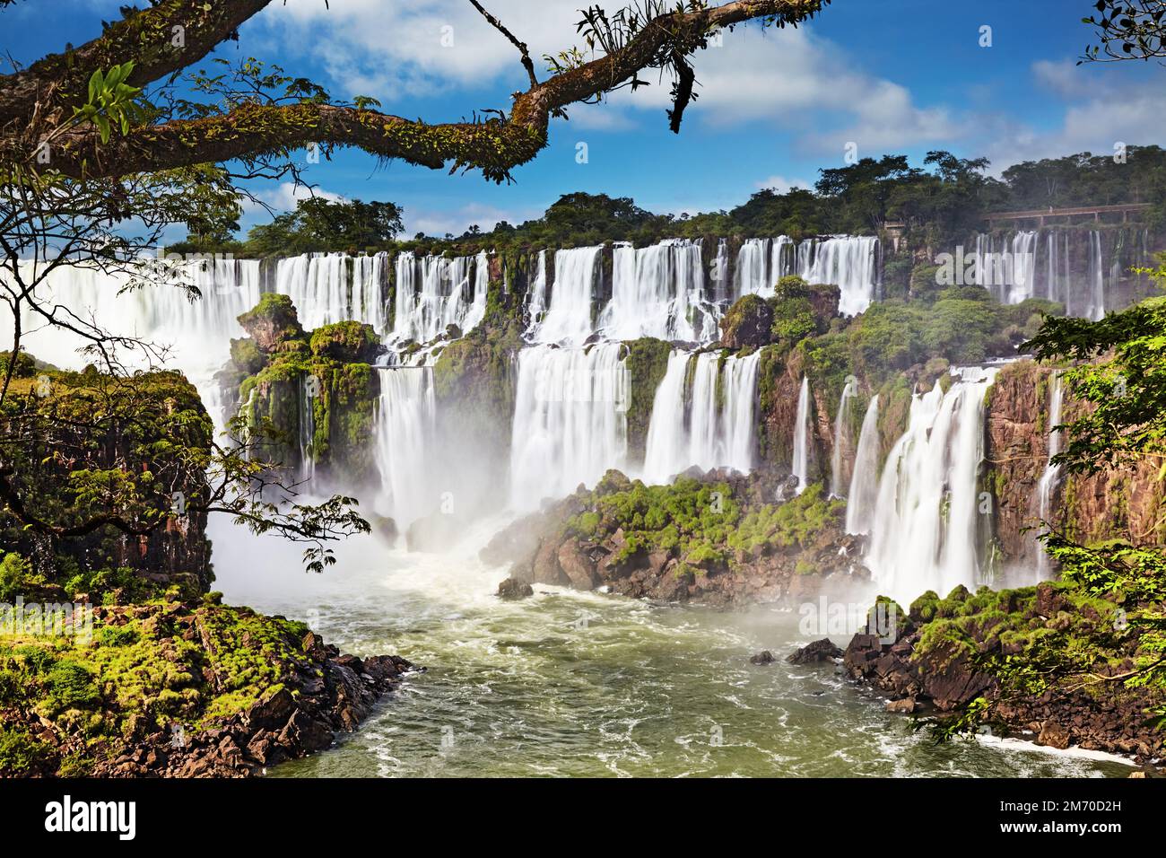Iguassu Falls, the largest series of waterfalls of the world, located at the Brazilian and Argentinian border, View from Argentinian side Stock Photo