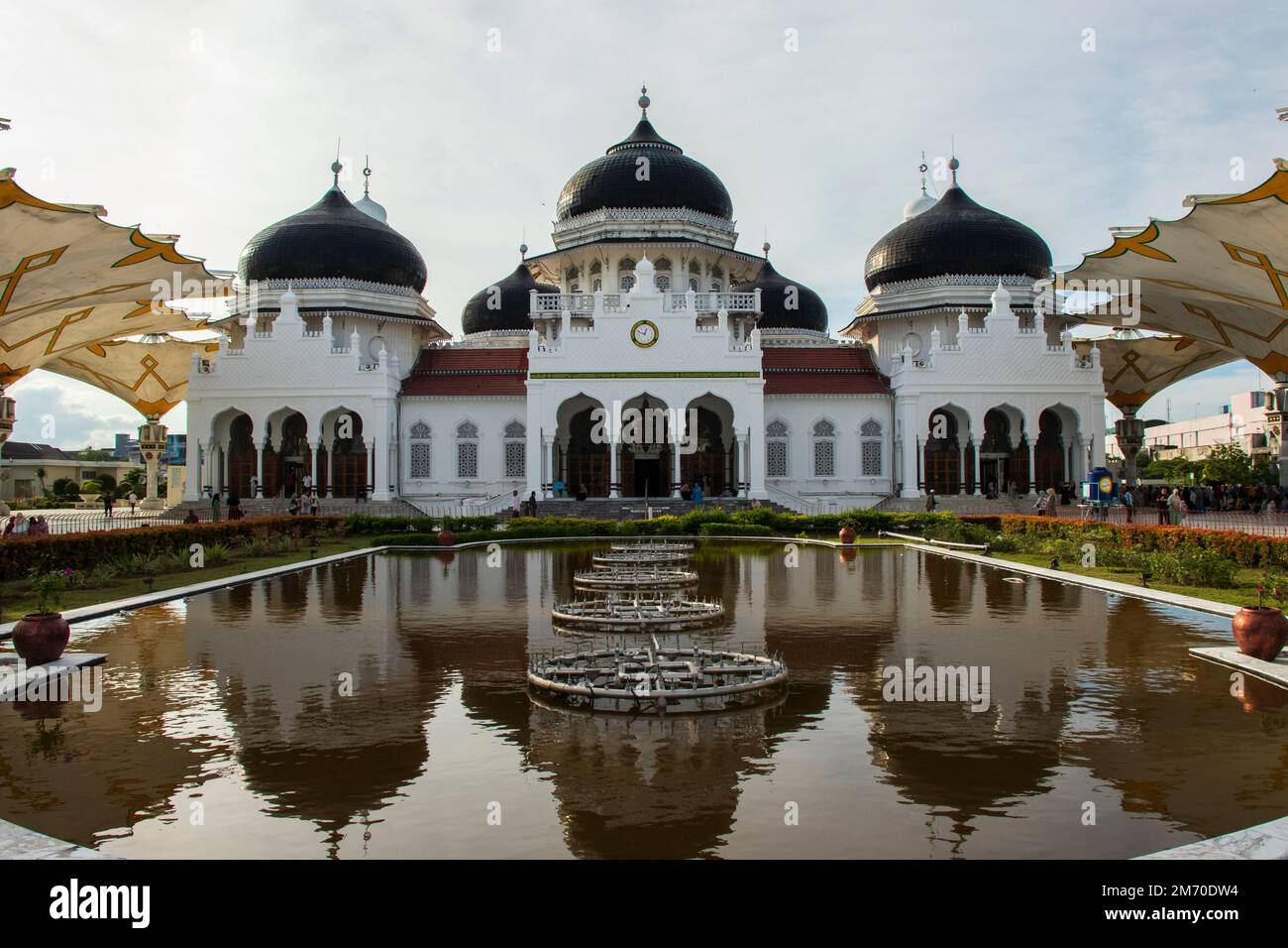 Baiturrahman Grand Mosque, this mosque is a historic mosque in Aceh province, this mosque was founded in 1612 AD. Stock Photo