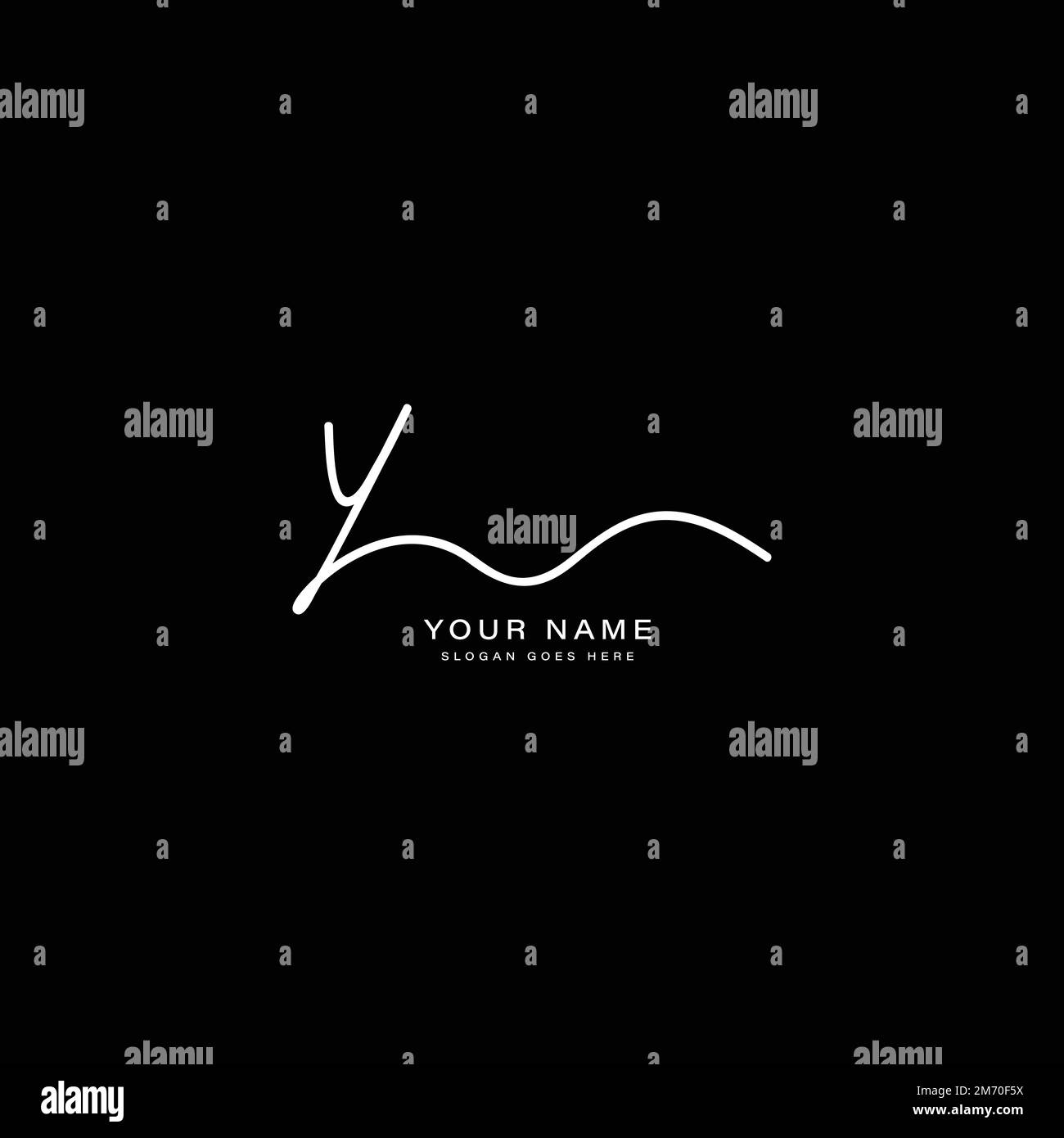 Initial Letter Y Logo, Handwritten and Signature in joining style for