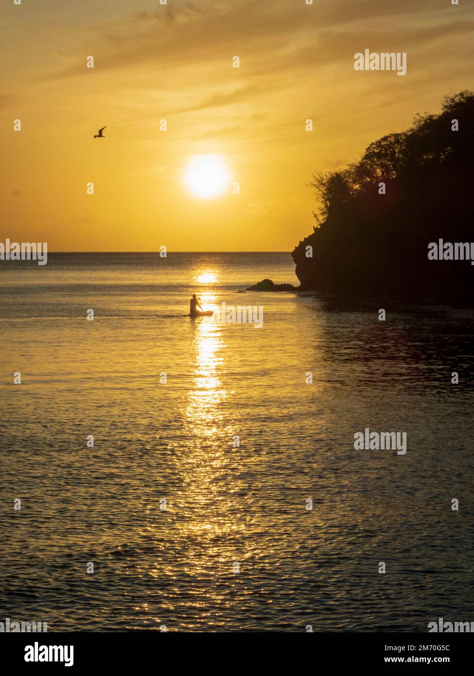 Union Island, Grenadines, Caribbean. Chatham Bay. Sunset. Stock Photo
