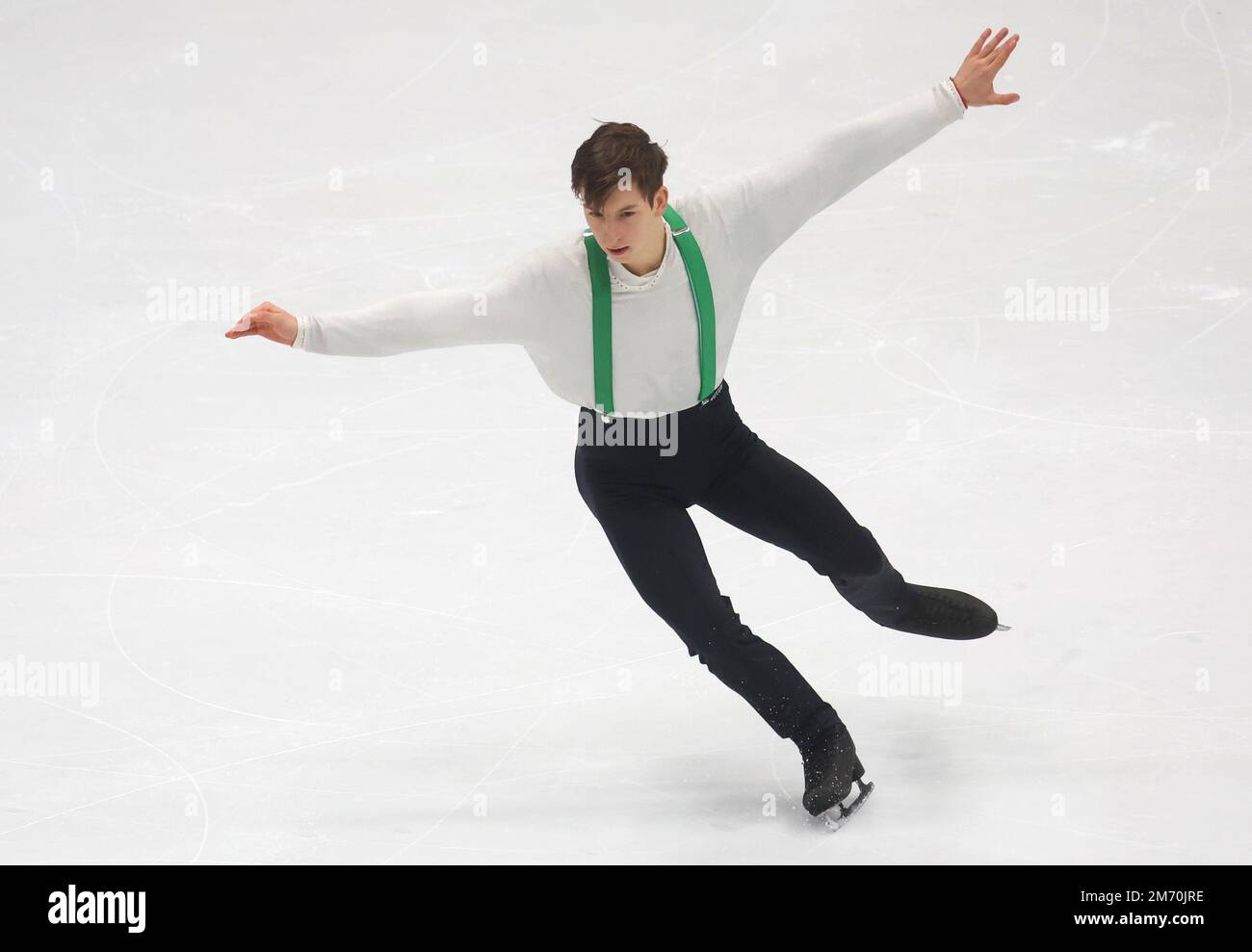Oberstdorf, Germany. 06th Jan, 2023. Figure skating: German championship, individual, men, free skating. Mattis Böhm on the ice. Credit: Karl-Josef Hildenbrand/dpa/Alamy Live News Stock Photo