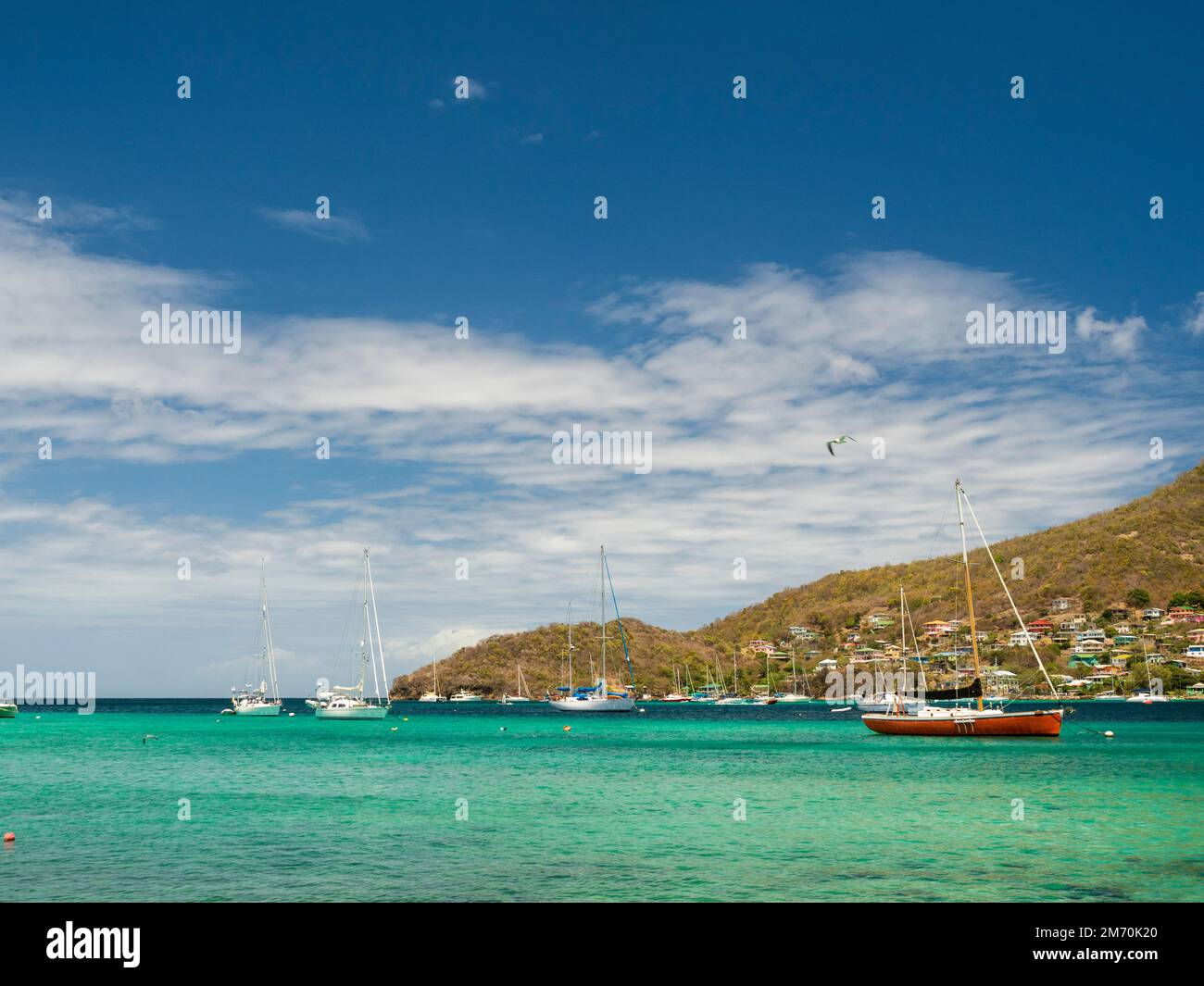 Bequia, Grenadines Caribbean island. Admiralty Bay Stock Photo Alamy