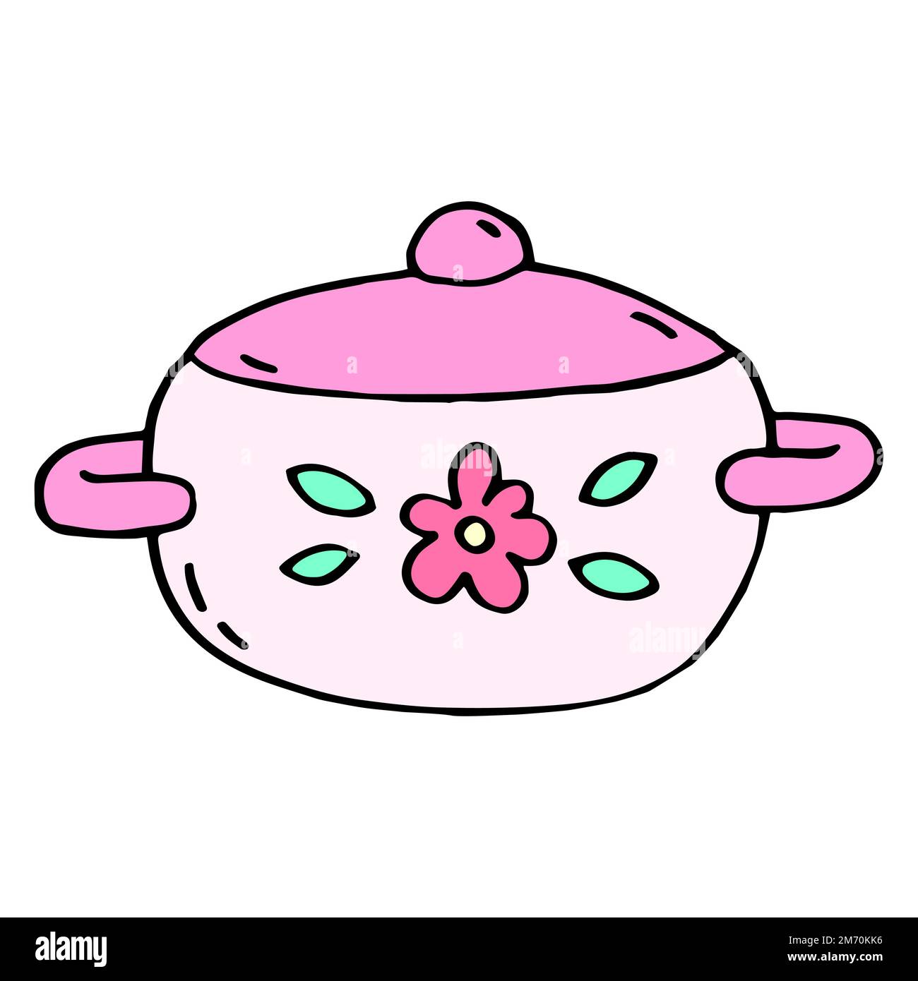 Colorful vector illustration of pan isolated on a white background