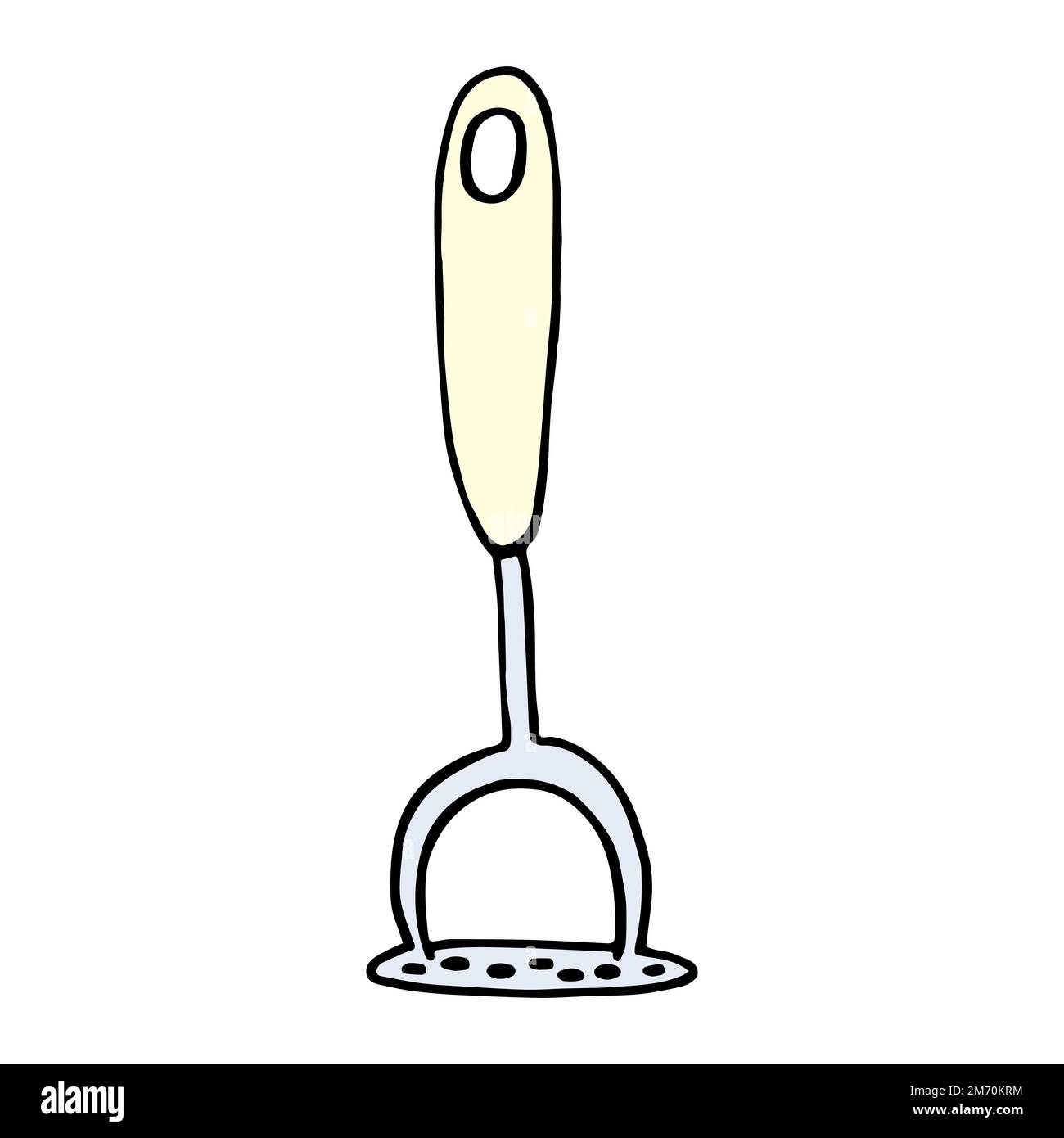 Vector illustration of potato pusher isolated on a white background