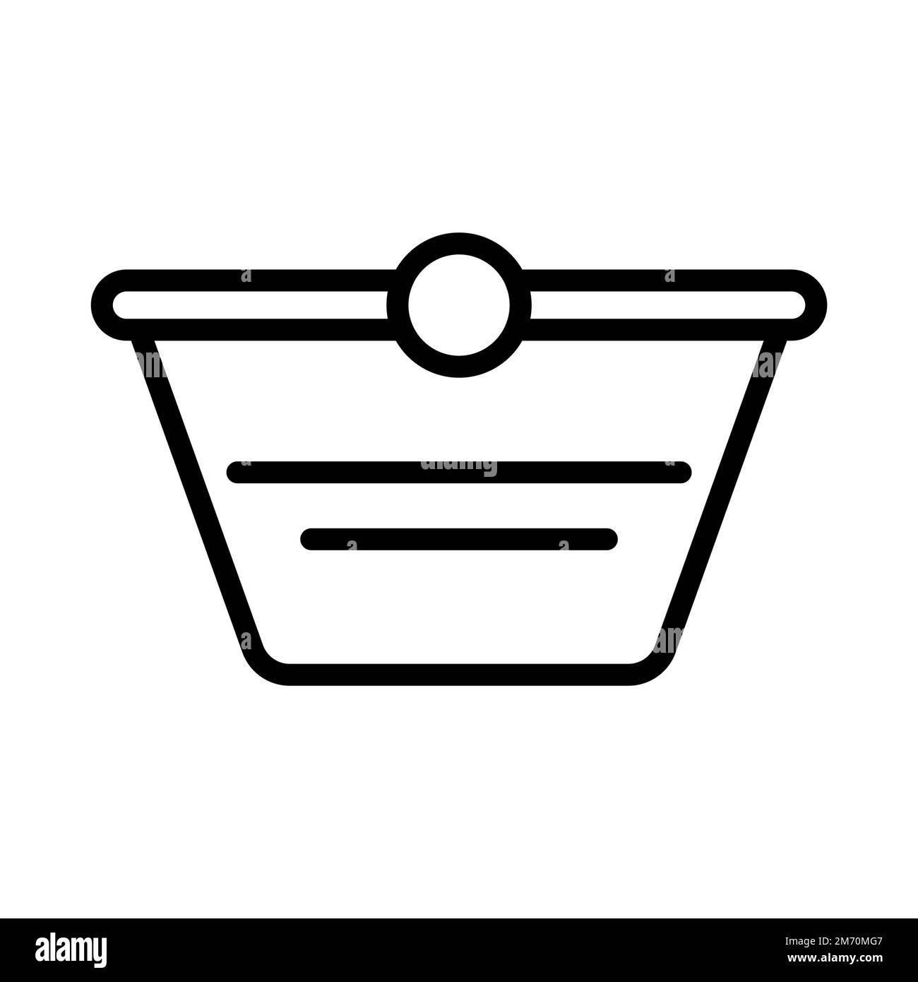 Shopping basket icon line isolated on white background. Black flat thin ...