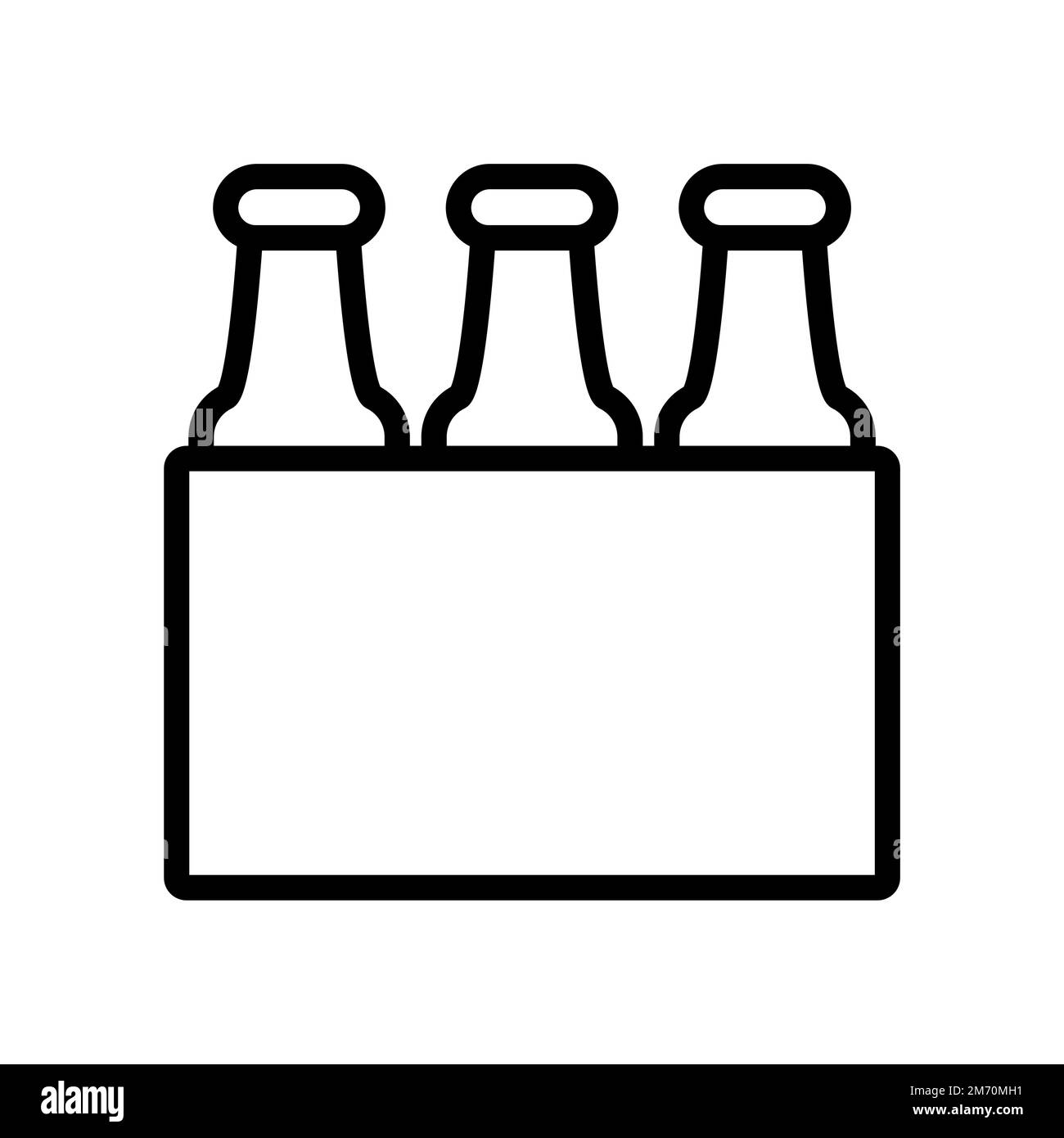 Beer pack icon line isolated on white background. Black flat thin icon ...