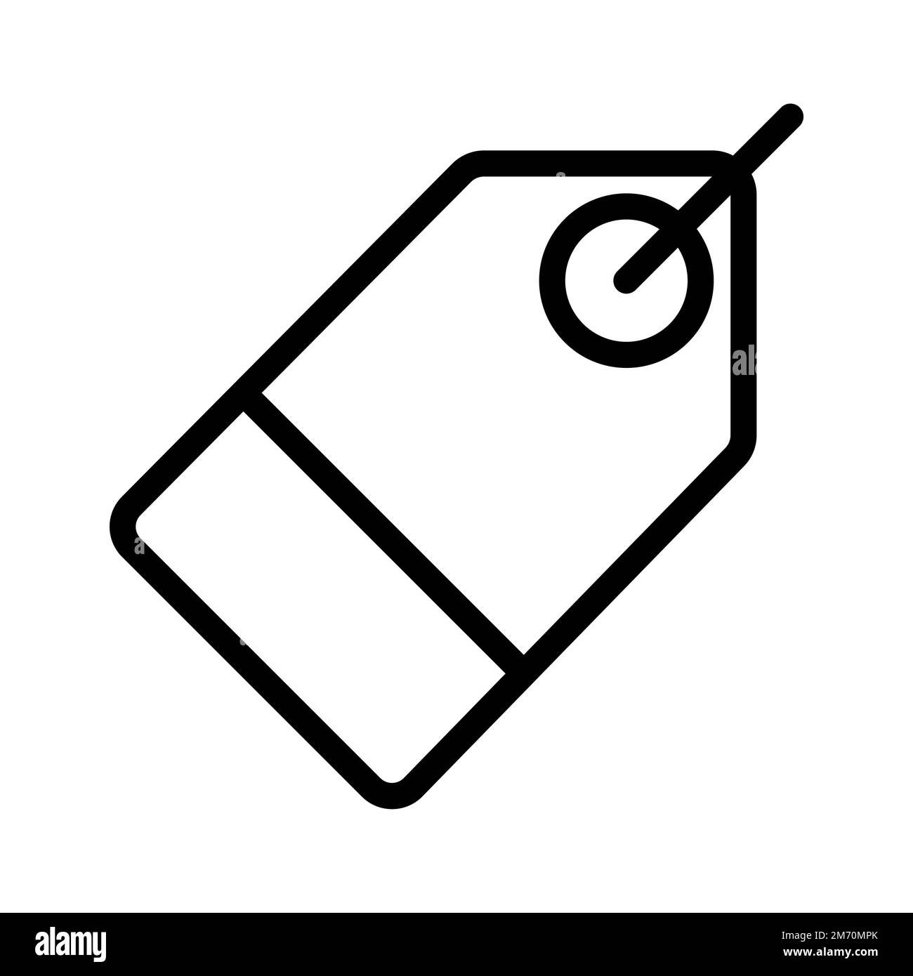 Price tag icon line isolated on white background. Black flat thin icon ...