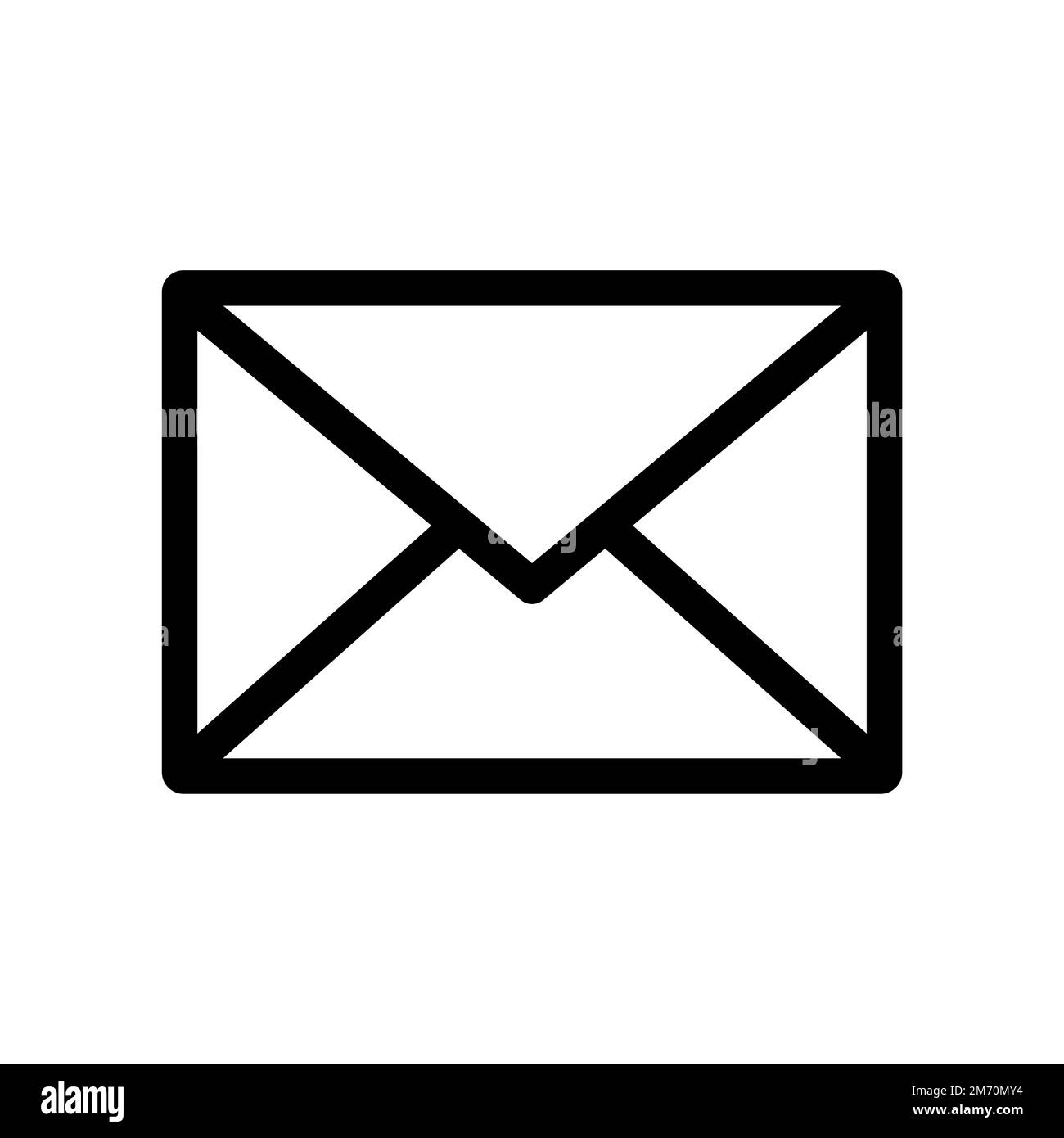 Mail icon line isolated on white background. Black flat thin icon on ...