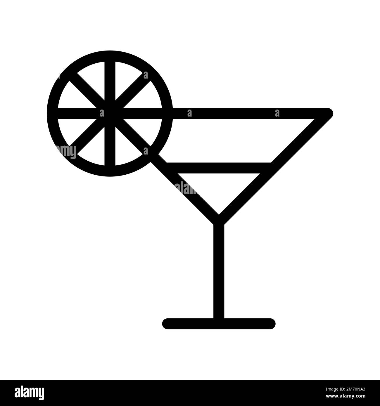 Cocktail icon line isolated on white background. Black flat thin icon ...